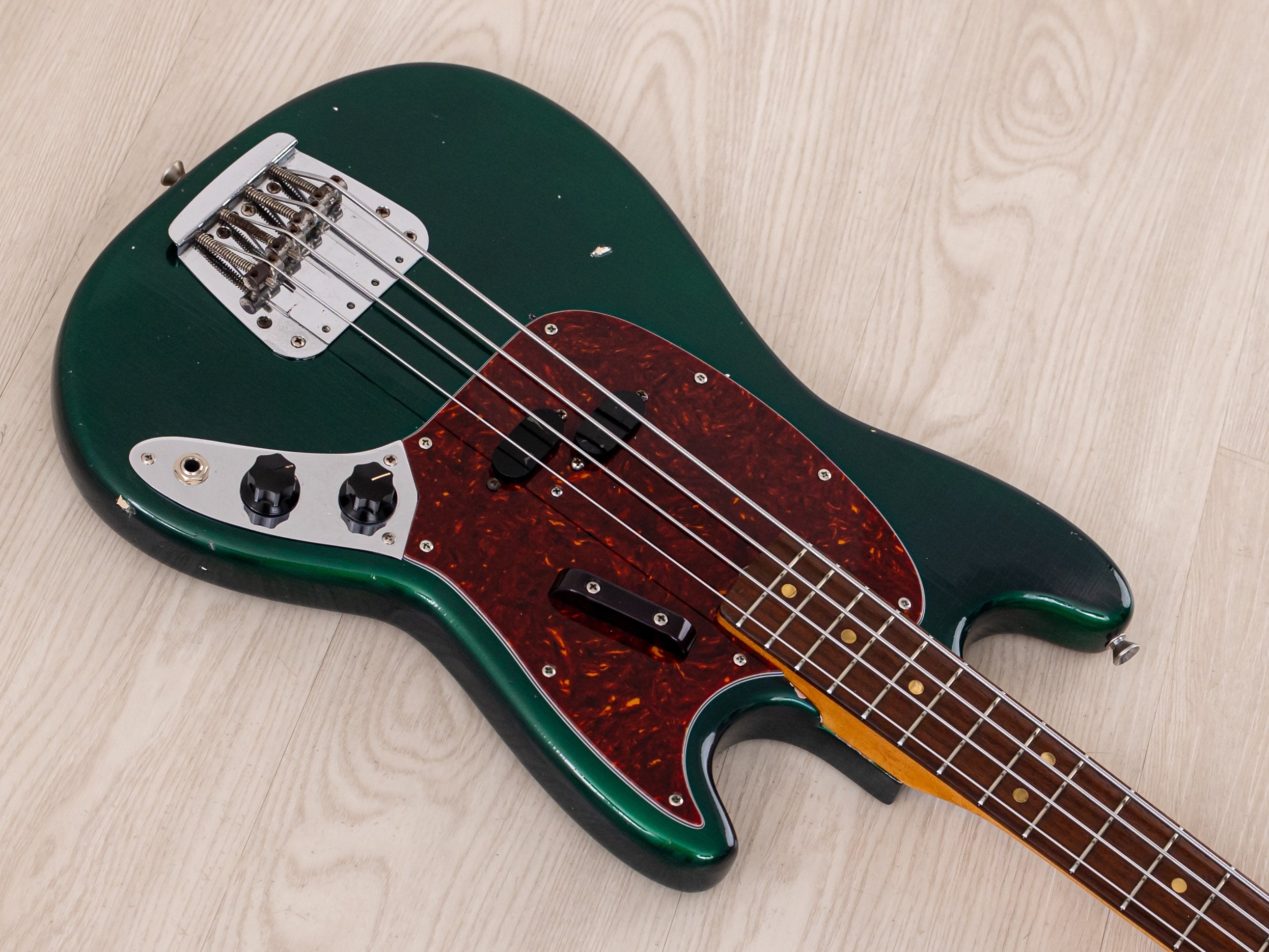 1968 Fender Mustang Bass Vintage Short Scale Sherwood Green w/ Case