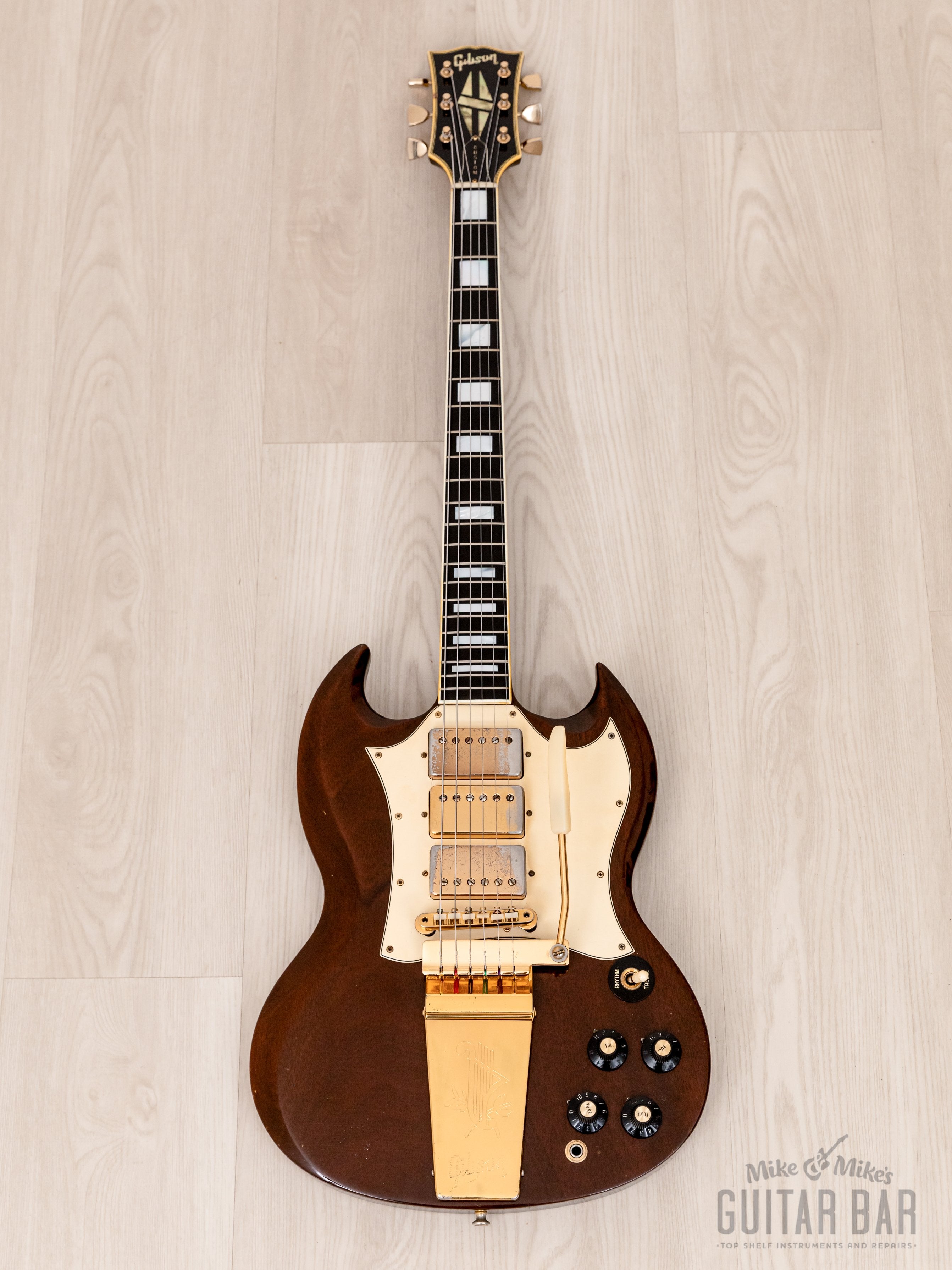 1969 Gibson SG Custom Vintage Guitar Walnut, 100% Original w/ Pat # T-Tops & Case, Jim Root-Owned