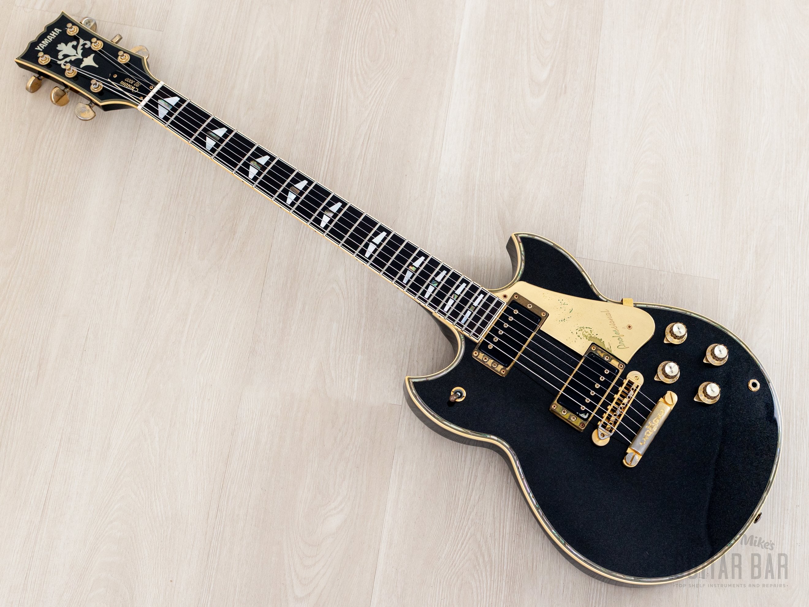 1987 Yamaha SG3000 Custom Metallic Black Vintage Neck Through Guitar w