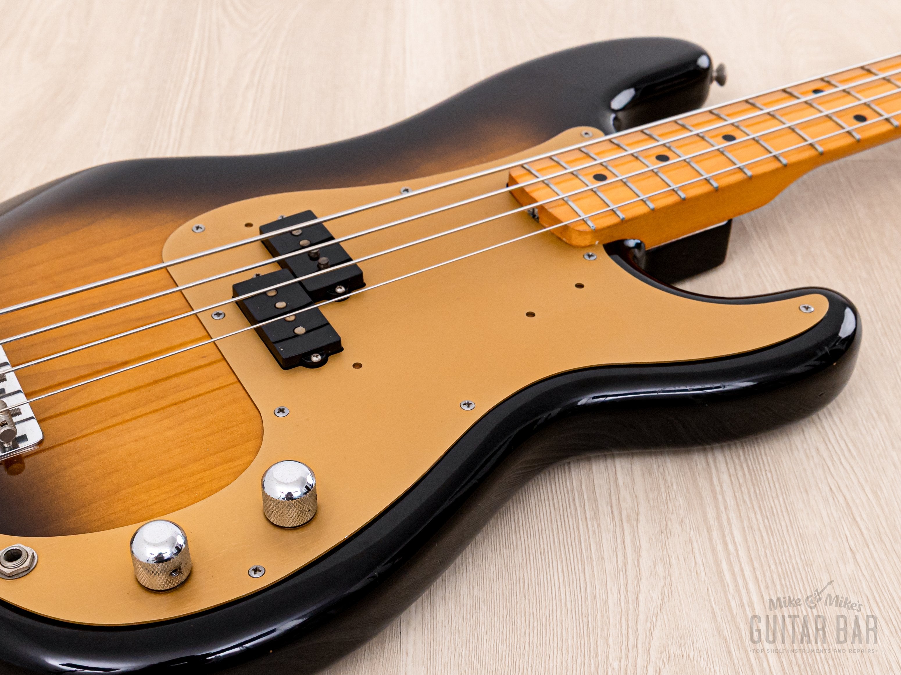 1982 Fender JV Precision Bass '57 Vintage Reissue PB57-95 Sunburst Lacquer w/ Fullerton USA Pickup, Japan MIJ Fujigen