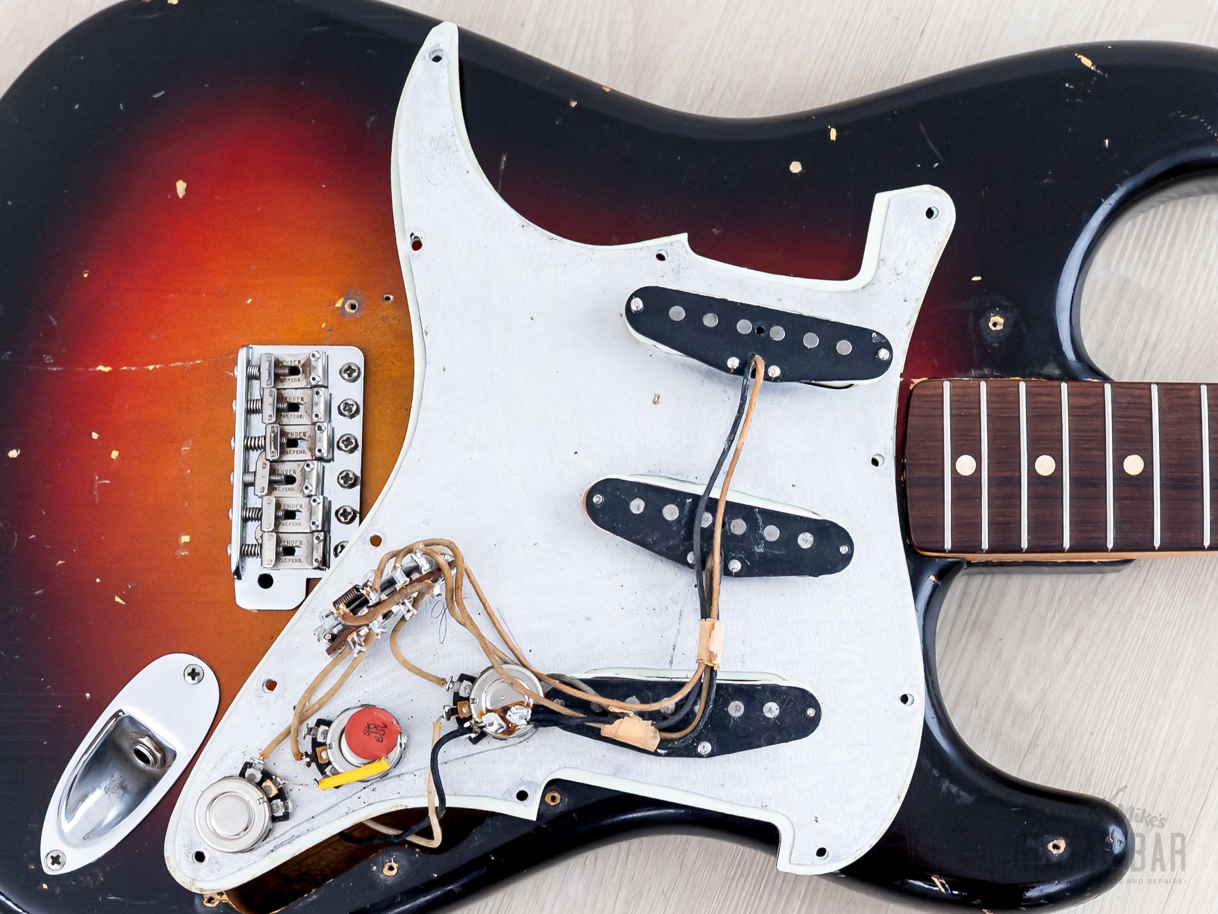 1961 Fender Stratocaster Vintage Guitar Sunburst Slab Board w/ Flame N