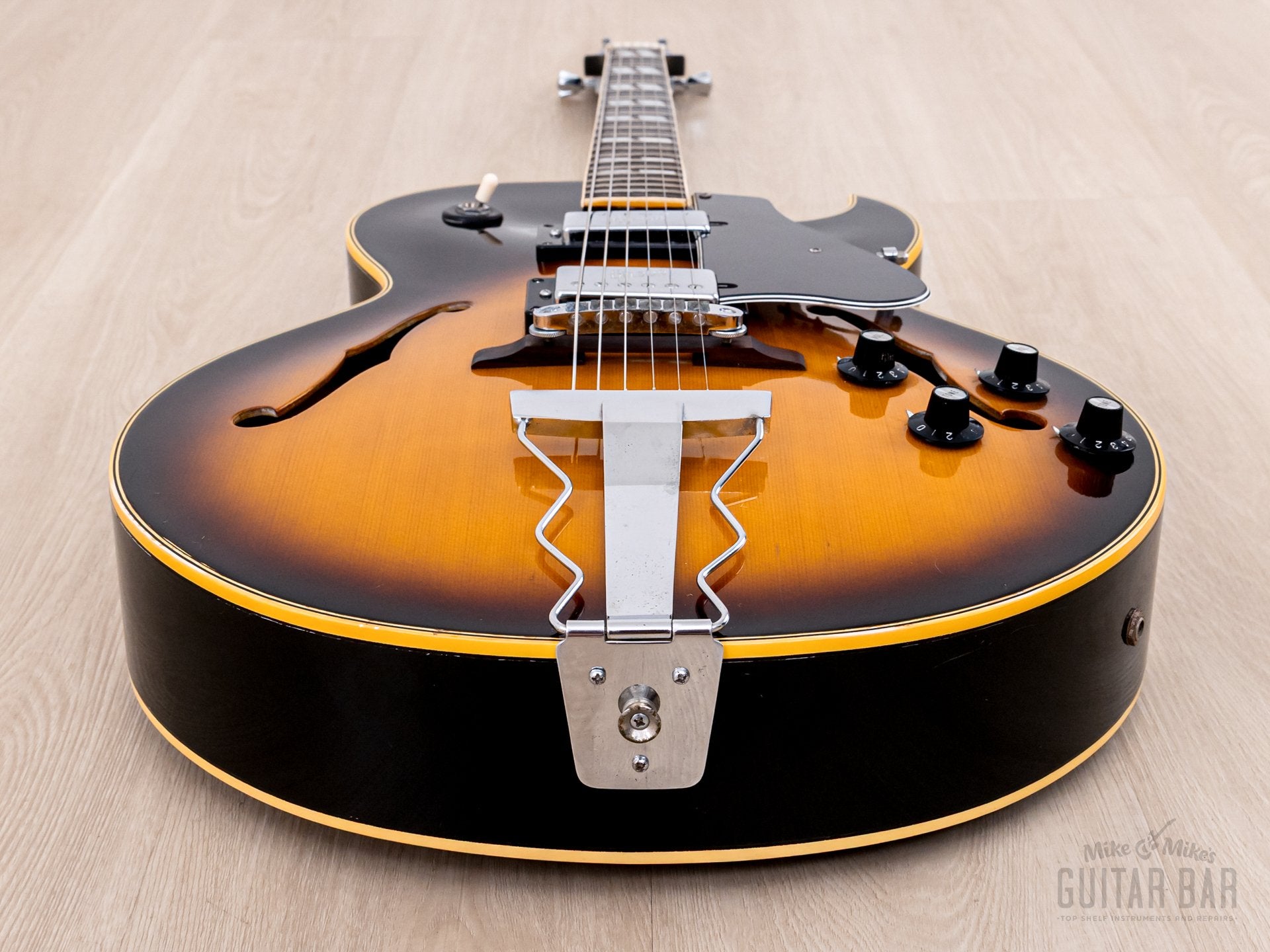 1974 Greco S-55 Vintage Hollowbody Guitar ES-175-Spec Sunburst w/ Embo