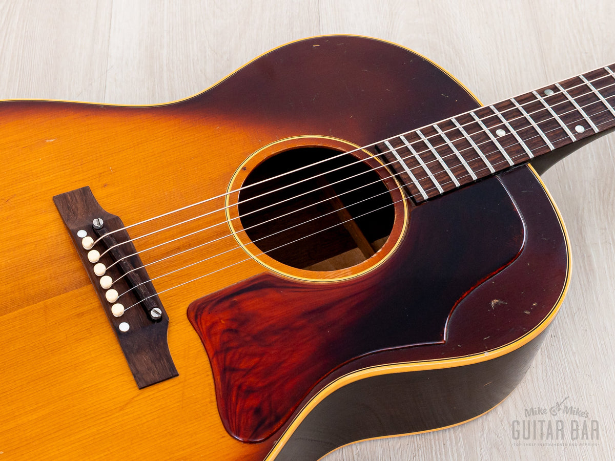 1967 Gibson B-25 spruce top close-up, tortoise pickguard