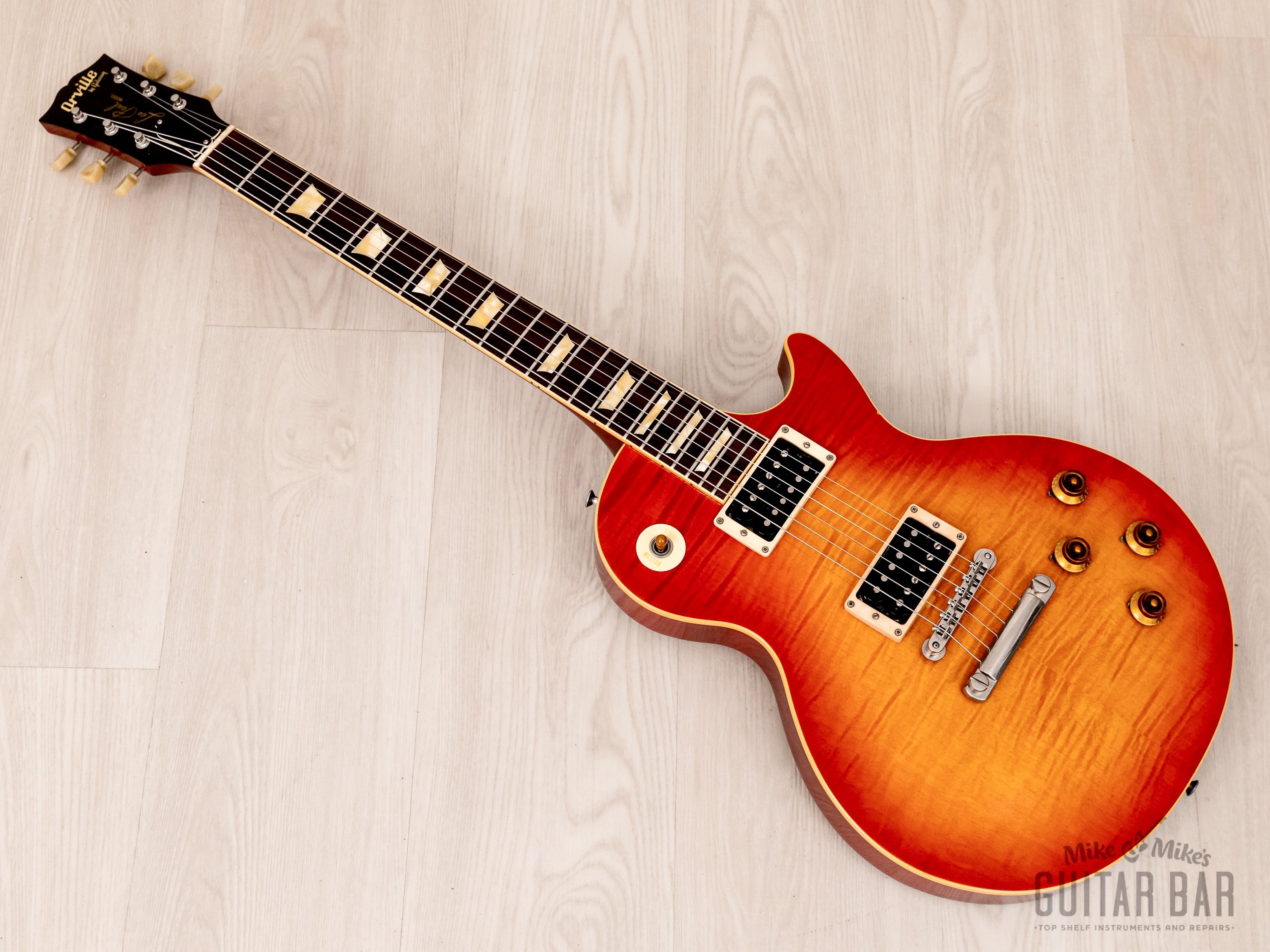 1993 Orville by Gibson Les Paul Standard LPS-59R Cherry Sunburst Flame Top Burst w/ 57 Classic PAFs, Japan Fujigen