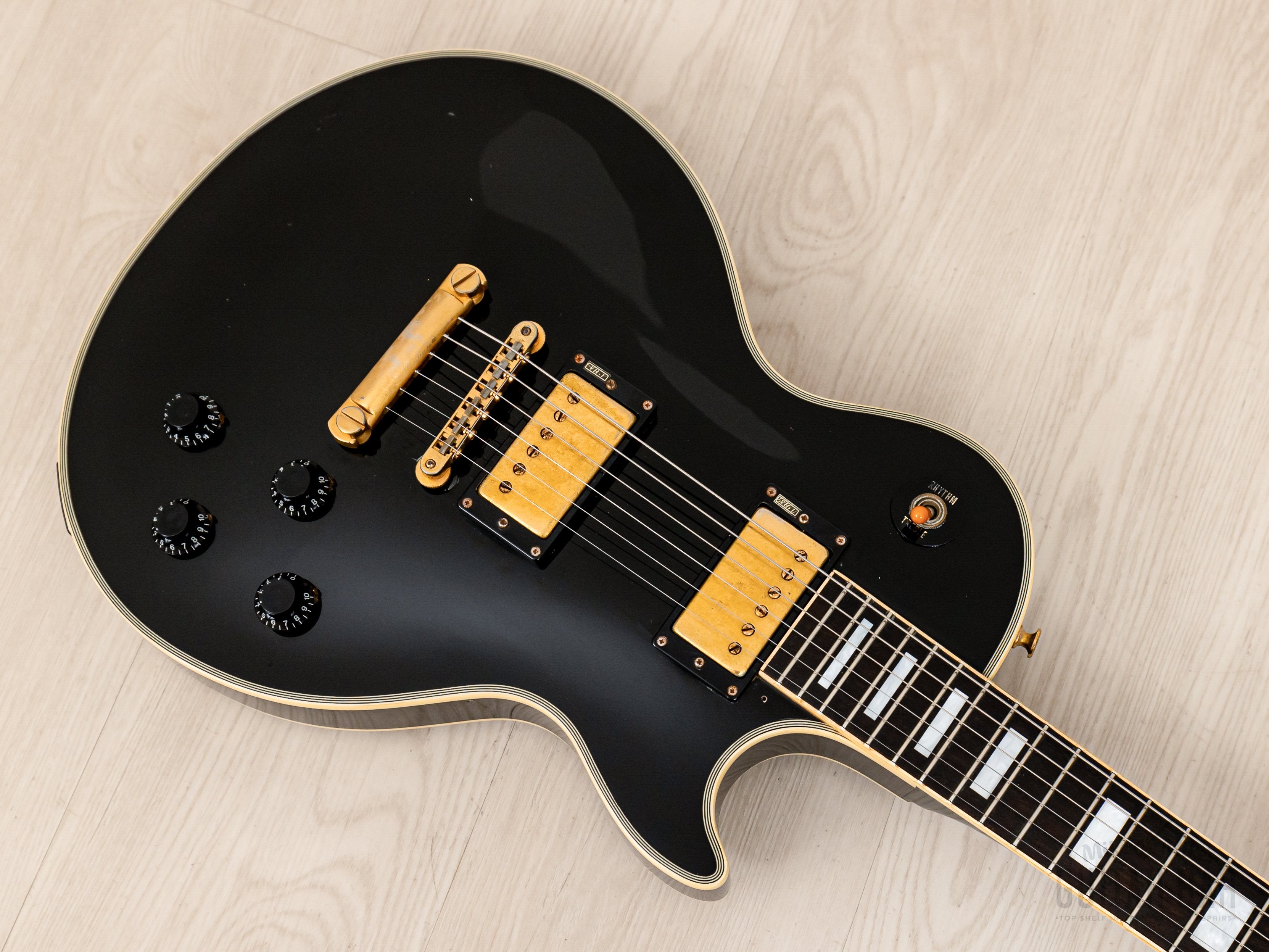 1990s Burny RLC-70 Custom Black Beauty Vintage Guitar w/ VH1 PAFs, Japan Fernandes