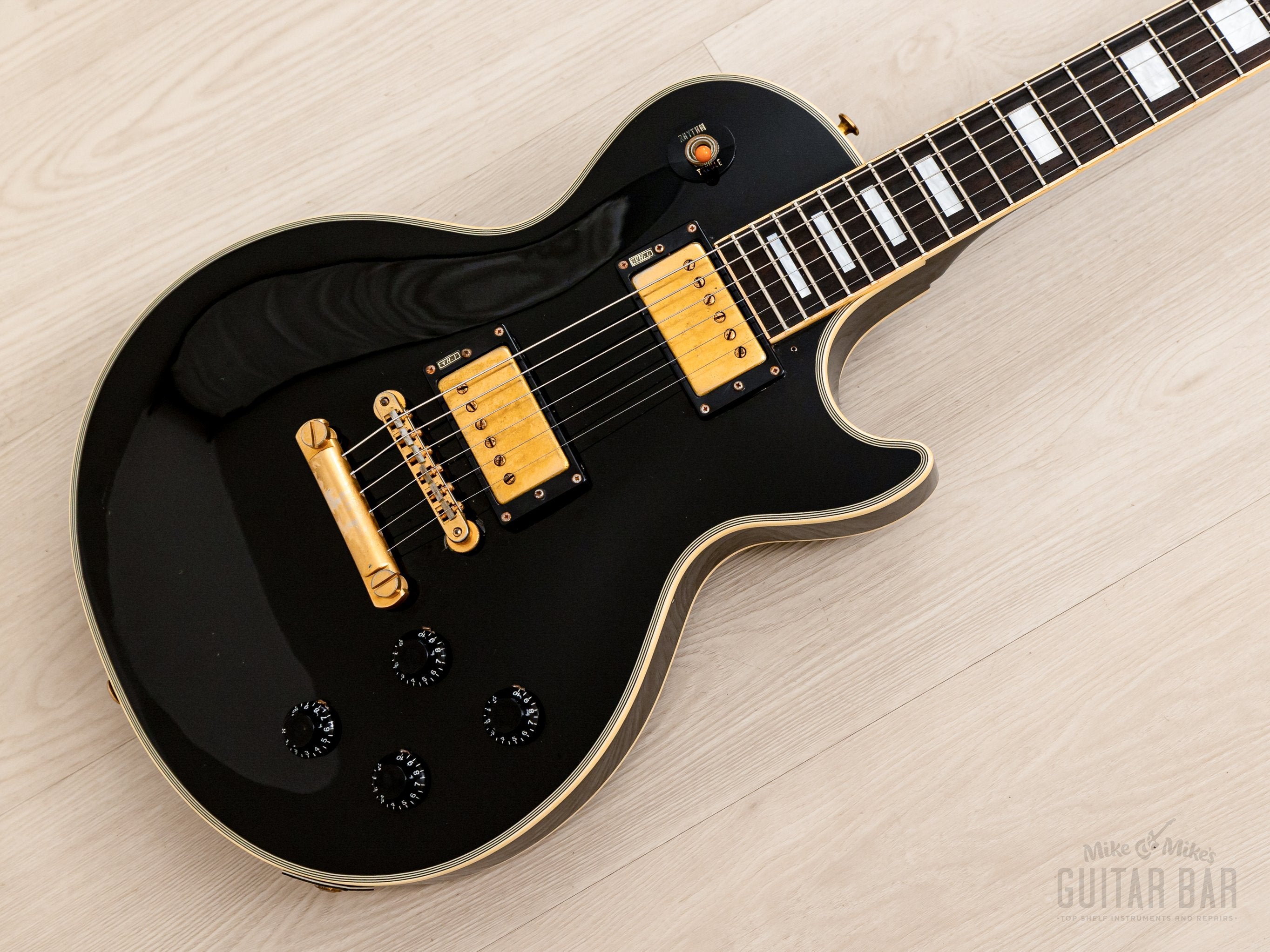 1990s Burny RLC-70 Custom Black Beauty Vintage Guitar w/ VH1 PAFs, Japan Fernandes