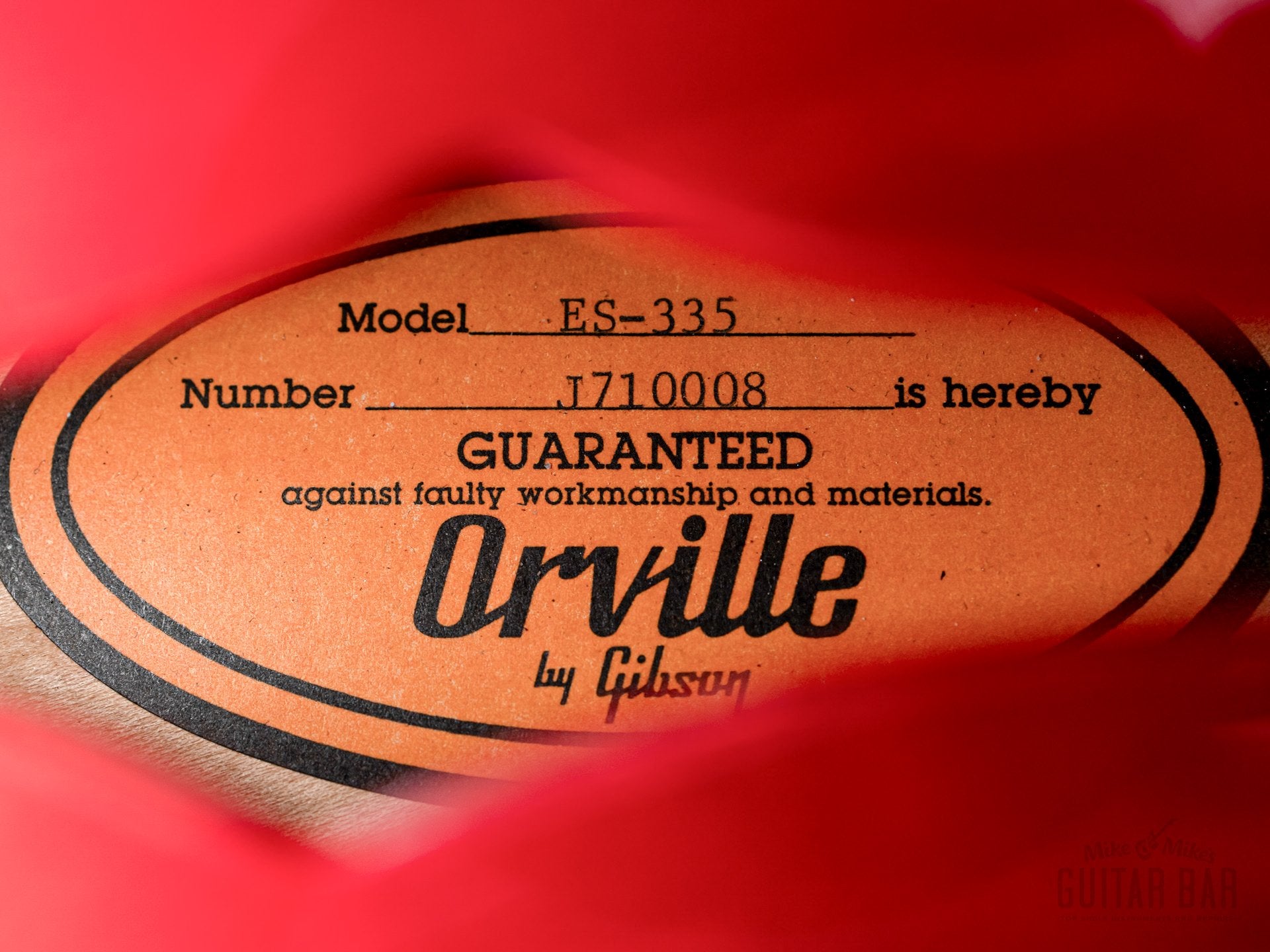 1997 Orville ES-335 Gibson-Licensed Semi-Hollow Guitar Cherry, Japan T