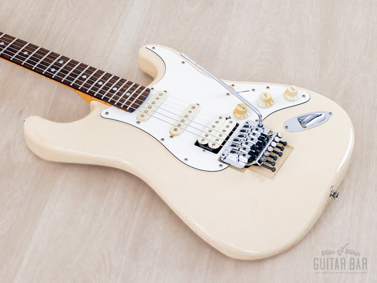 Body and neck angled from the treble side