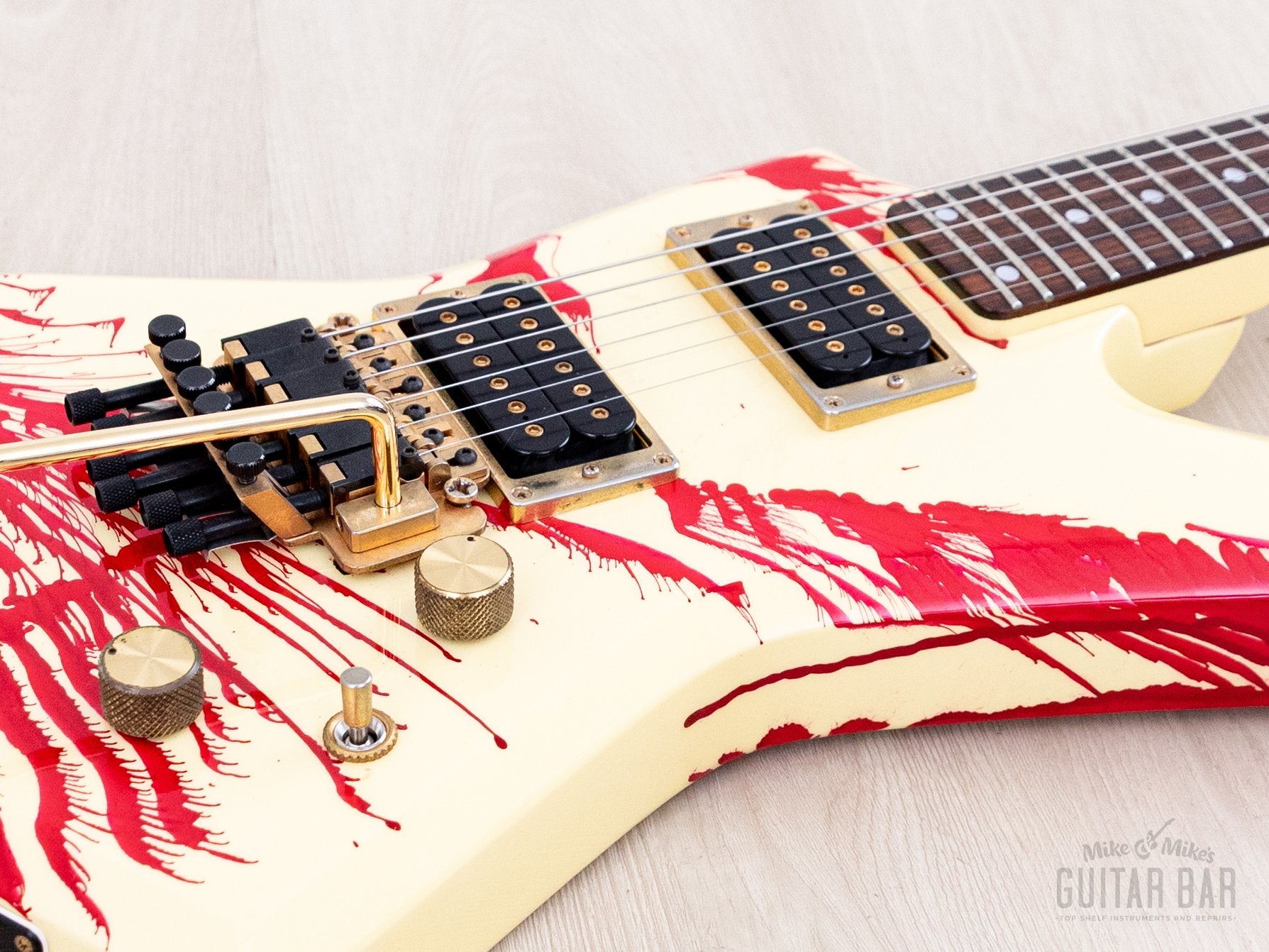 1984 Aria Pro II ZZ Custom Bloody White w/ Gold Hardware & Floyd, Japa