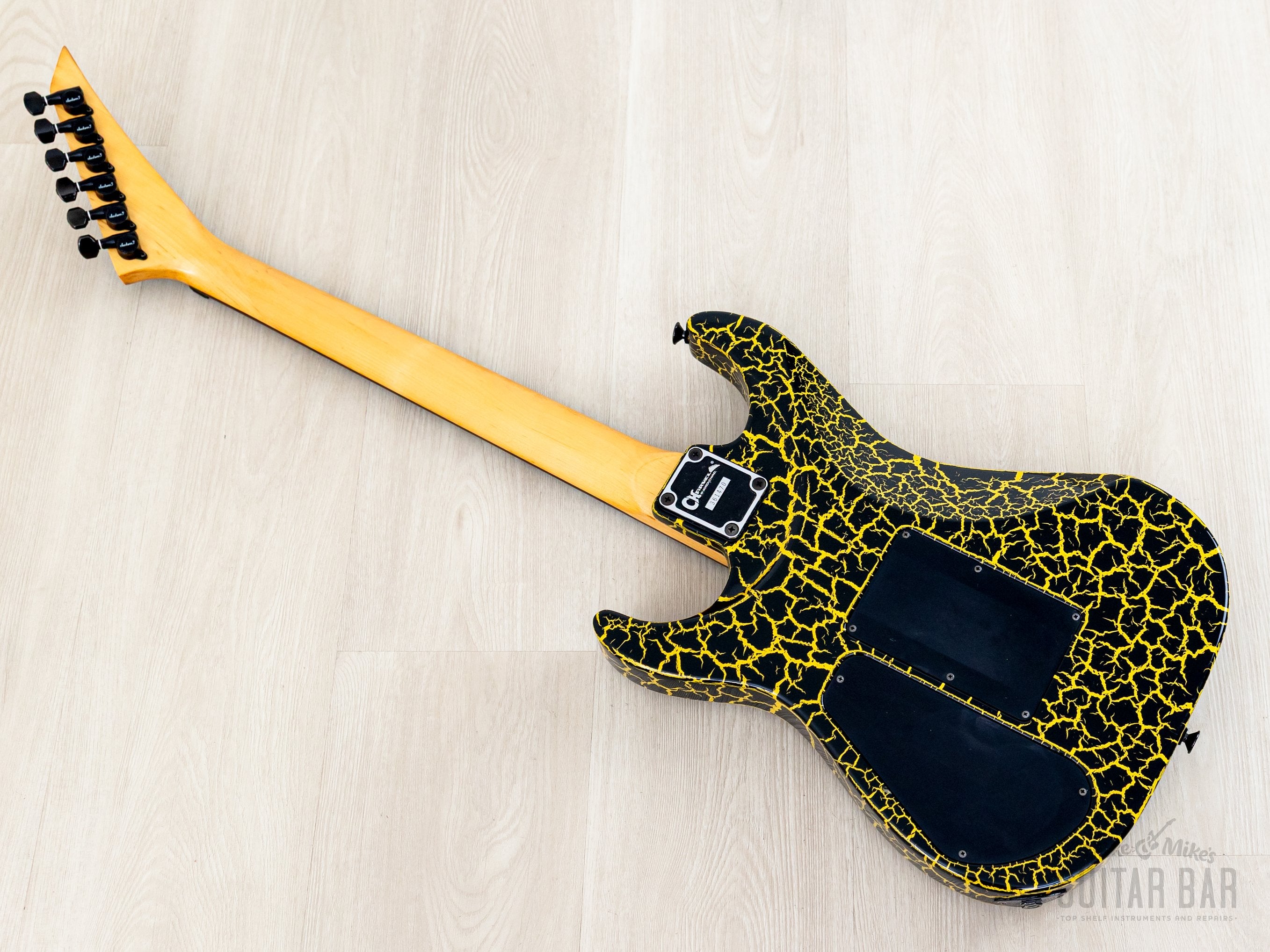 1990 Charvel by Jackson Dinky Custom DK-090-HH RV Yellow Lava Crackle