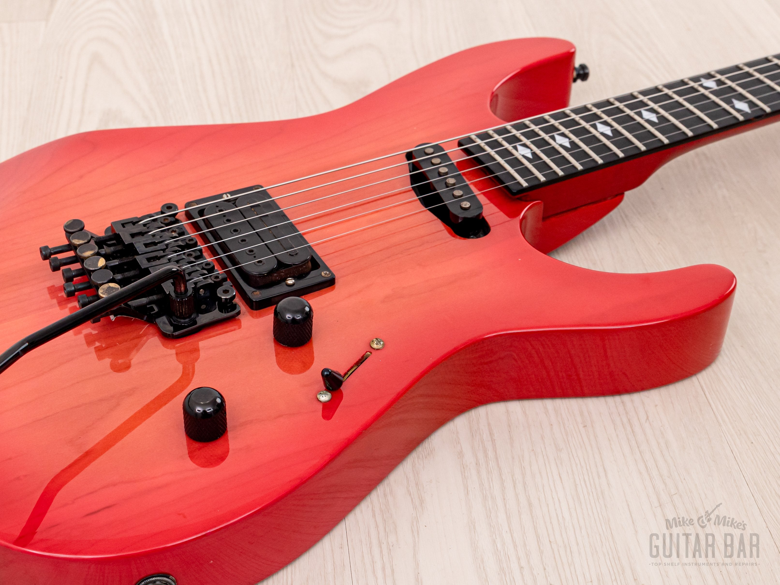 1980s ESP Custom Shop “T. Shibahara” Vintage Superstrat Pink Sunburst w/ Floyd Rose, Dimarzio & Case