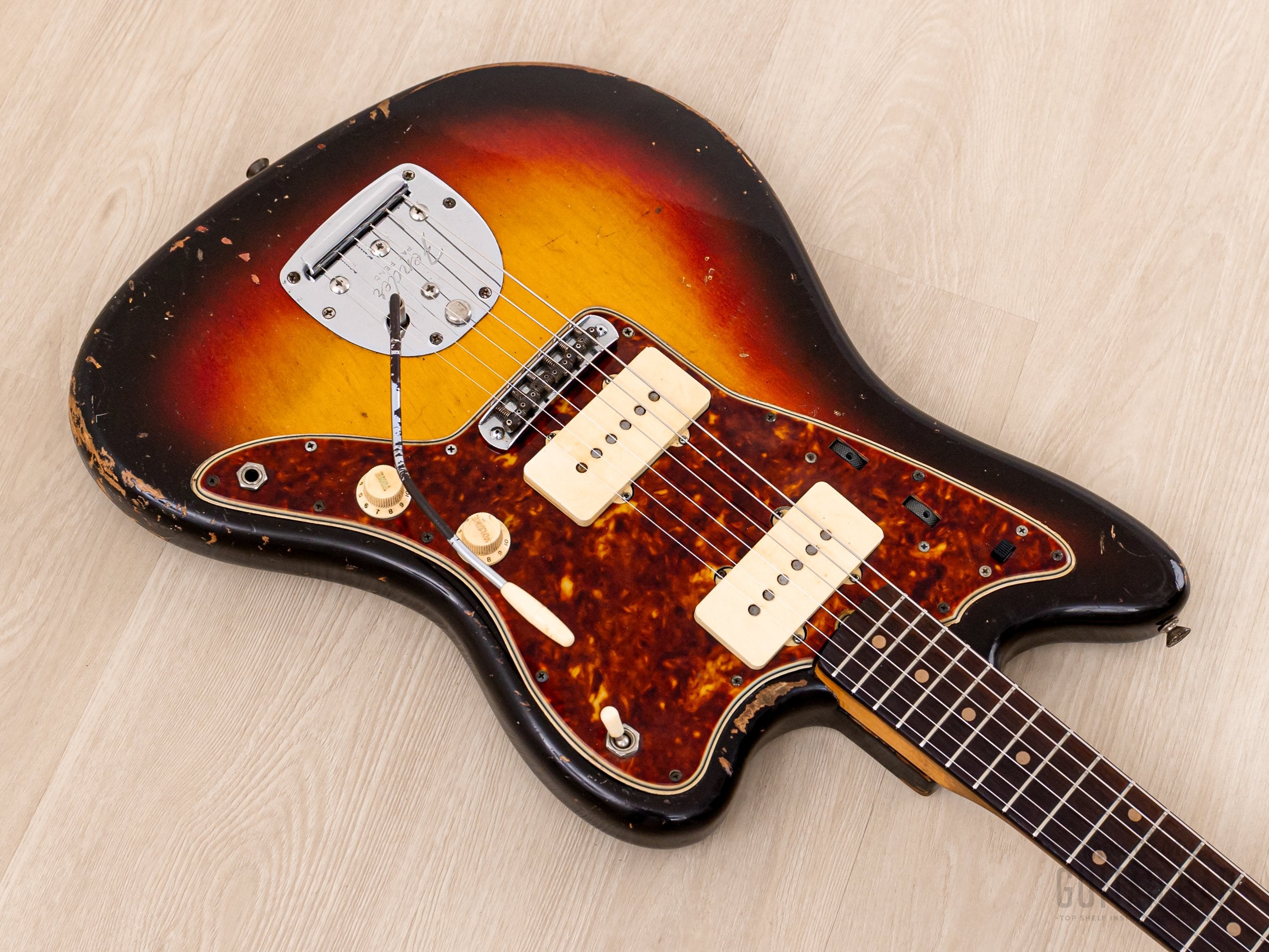 1961 Fender Jazzmaster Pre-CBS Slab Board Vintage Offset Guitar Sunburst, 100% Original w/ Case