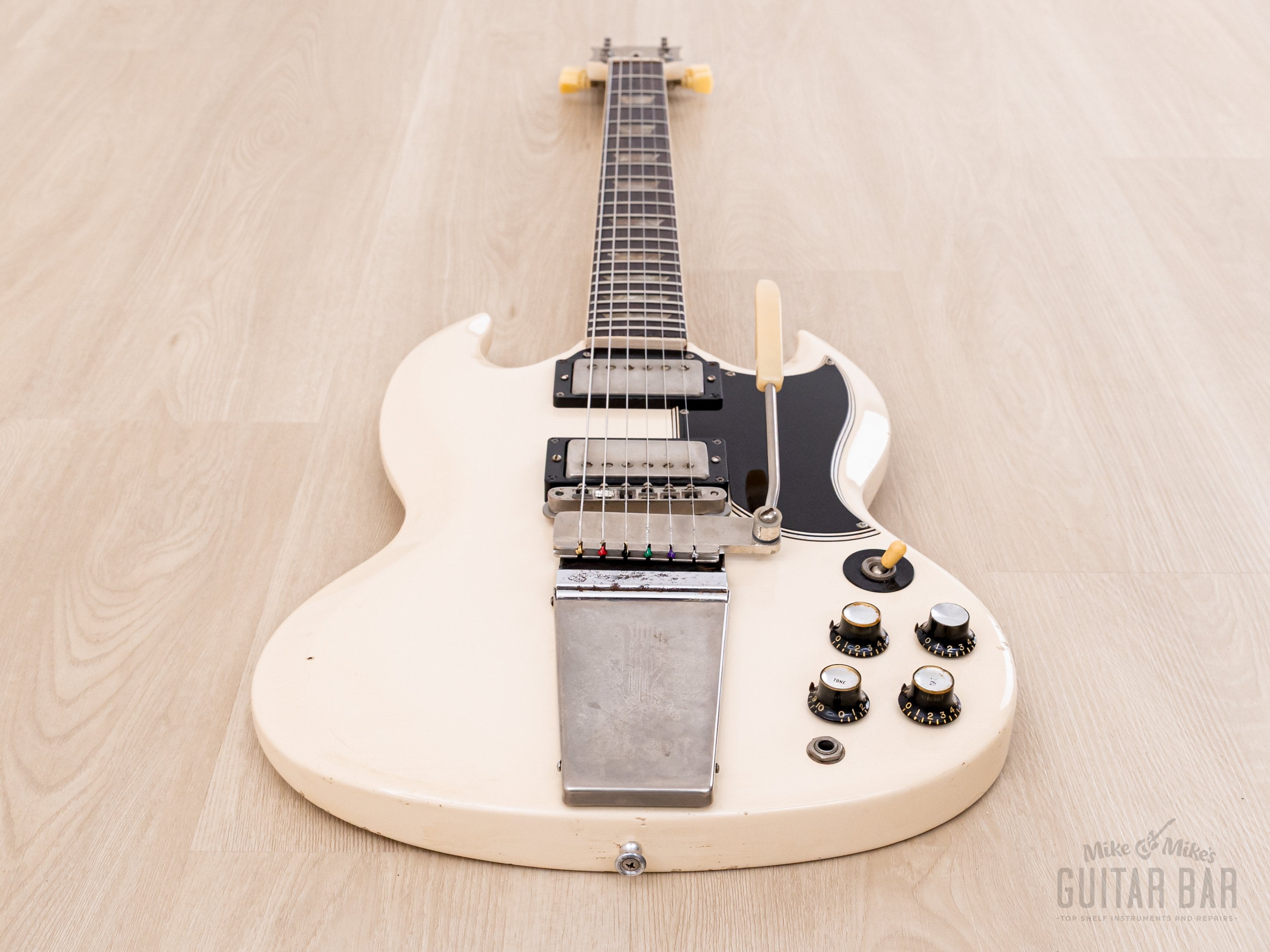 1965 Gibson SG Standard Vintage Guitar Polaris White w/ Pat # Pickups, Nickel Parts, 1 11/16
