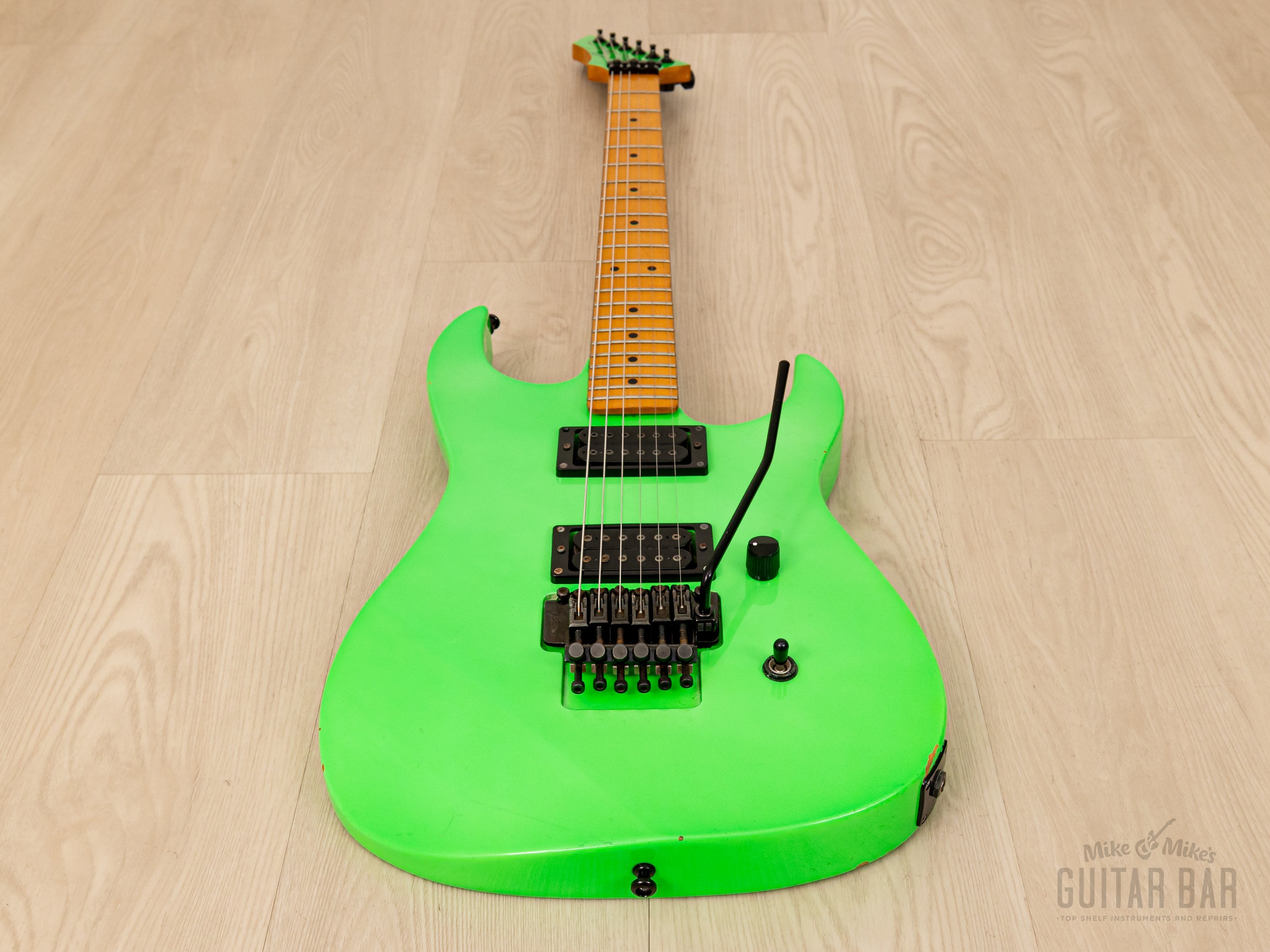 1990 B.C. Rich NJ Series Gunslinger GS-MR851 Slime, Neon Green, C.C. DeVille