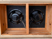 Fender Tremolux 2x10 cabinet interior with two 10-inch speakers