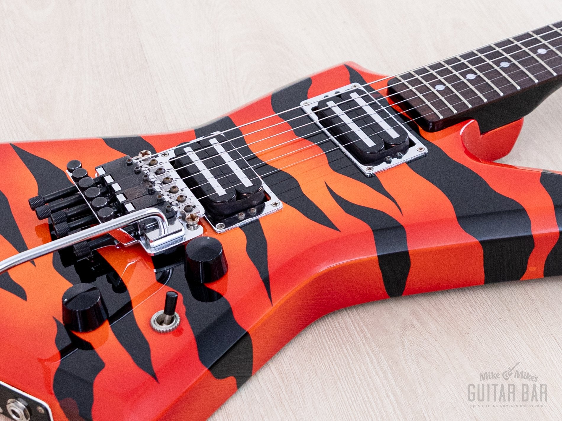 Aria Pro Ⅱ ZZB Deluxe Tiger Zebra Stripe Aria Pro II ZZB Deluxe Bass 80's Tiger Zebra Stripe | Reverb