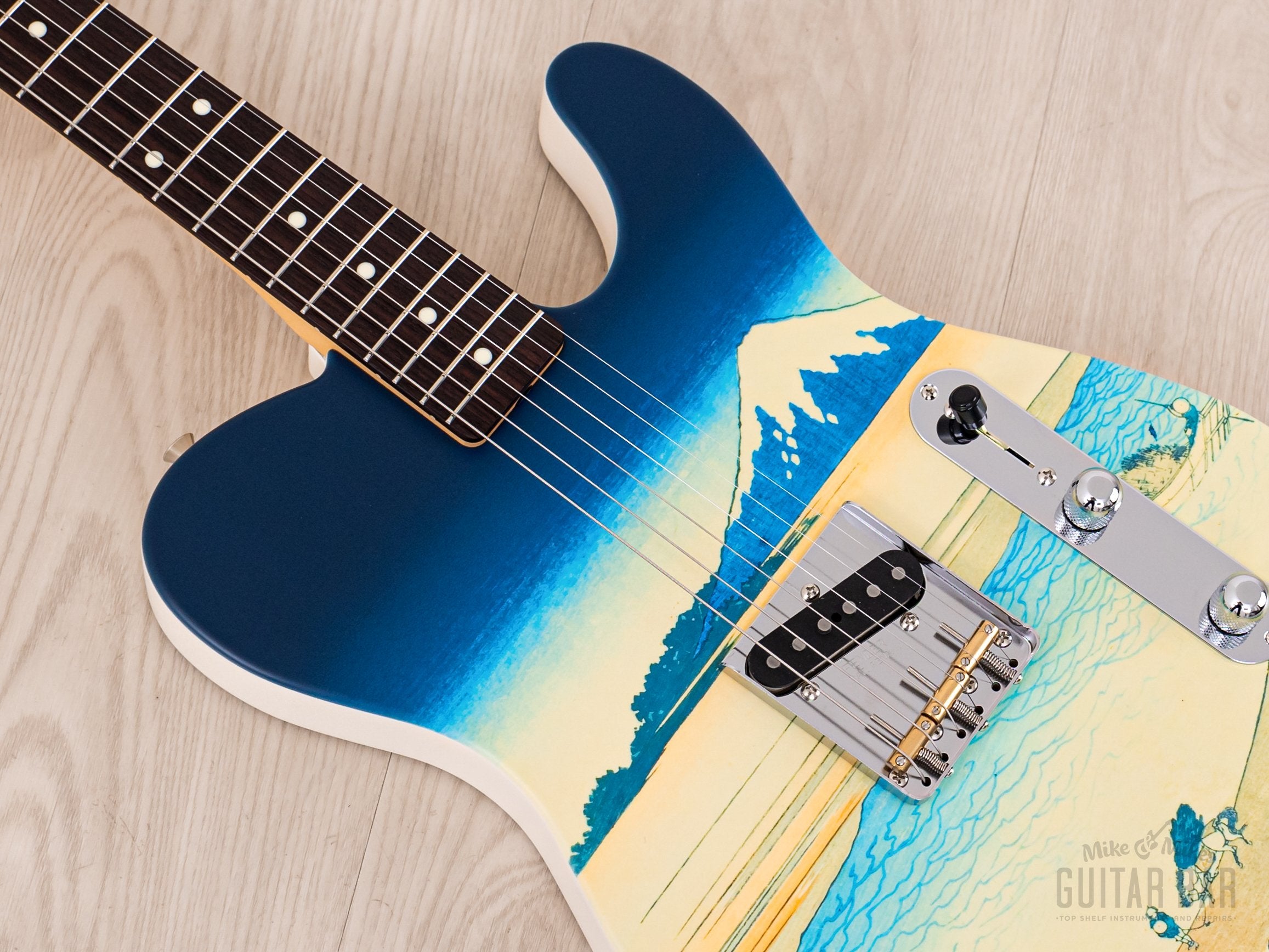 2024 Fender Japan Art Canvas Esquire Katsushika Hokusai Tama River, Mi