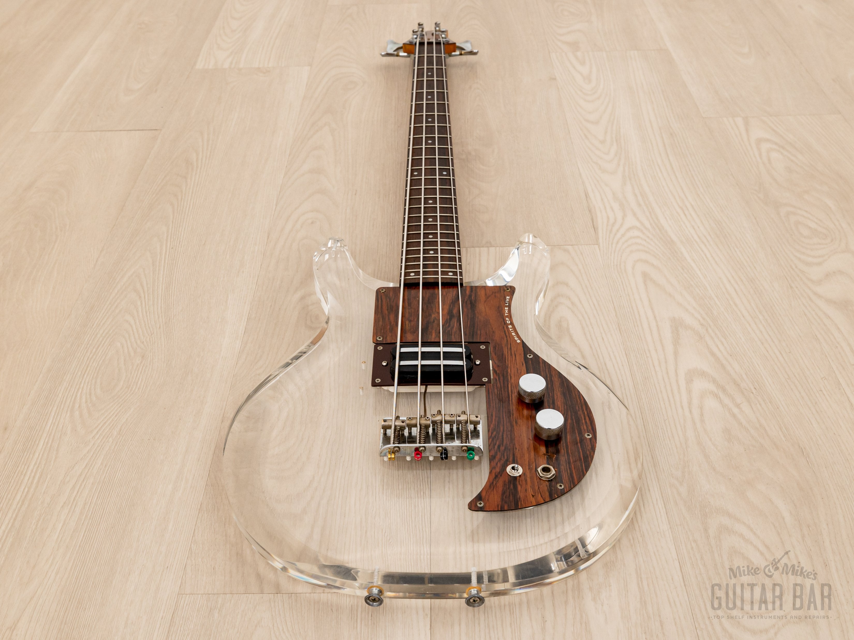 1990 Greco APB-1000 Dan Armstrong-Style Vintage Lucite Short Scale Bass Guitar, Japan Fujigen