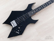 1988 BC Rich NJ Series II Warlock Bass in Black, angled body view