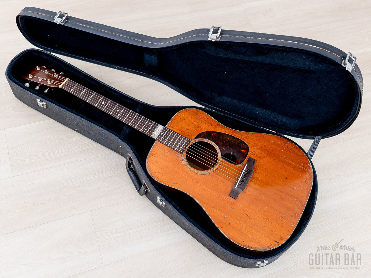 1960 Martin D-18 - guitar in open case