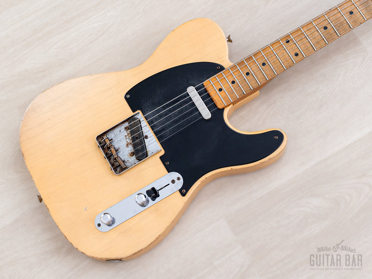 2016 Danocaster Single Cut Blackguard Butterscotch, front angled view
