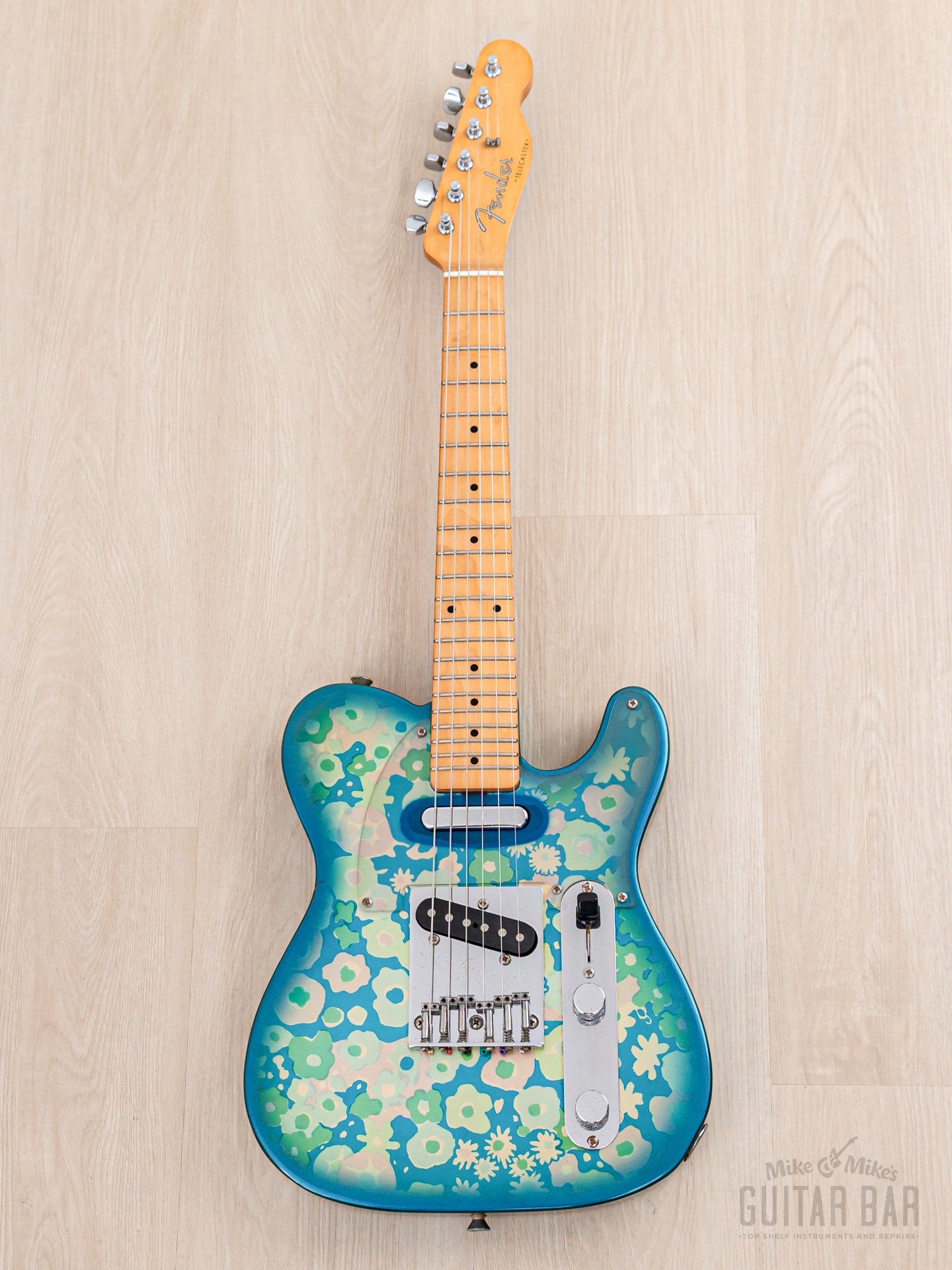 fender telecaster ピックガード　blue flower 1993 Fender Mini Telecaster MTL-42 3/4 Size Guitar Blue