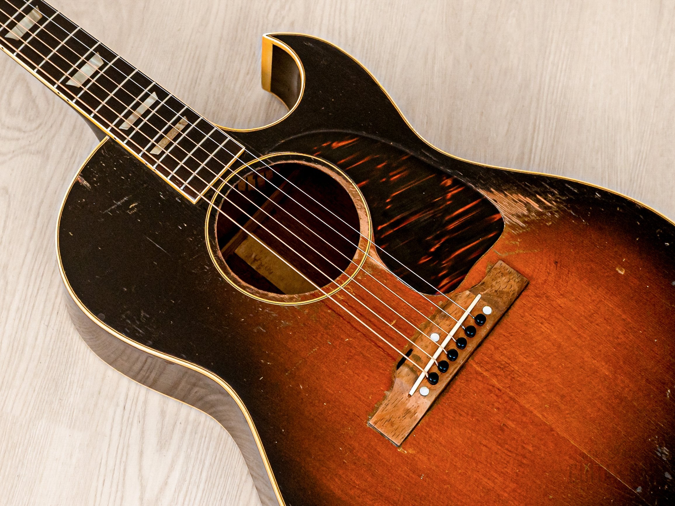 1951 Gibson CF-100 Vintage Cutaway Acoustic Guitar Sunburst w/ Case, LG-2