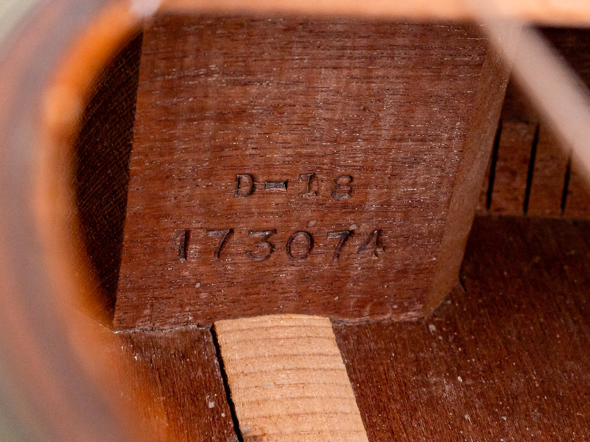 1960 Martin D-18 - neck block stamp