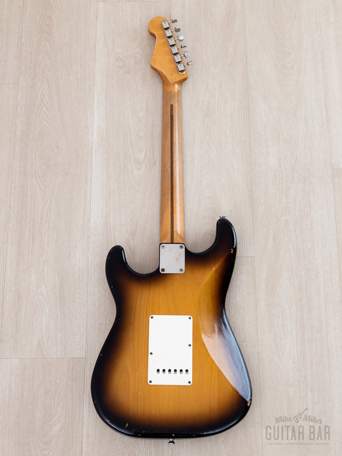 2018 Danocaster S-style '56 Sunburst Relic, full back view