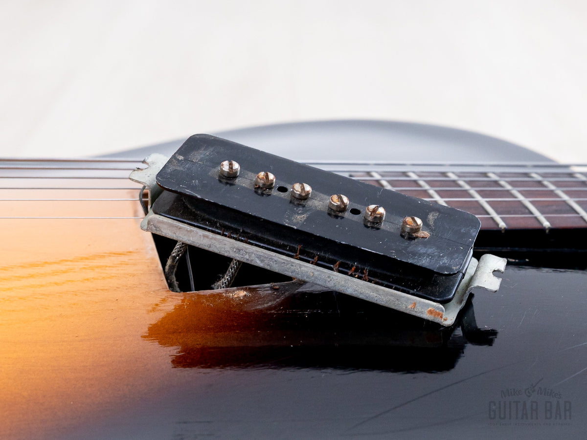 1956 Gibson ES-125 Sunburst - P-90 pickup lifted, side view