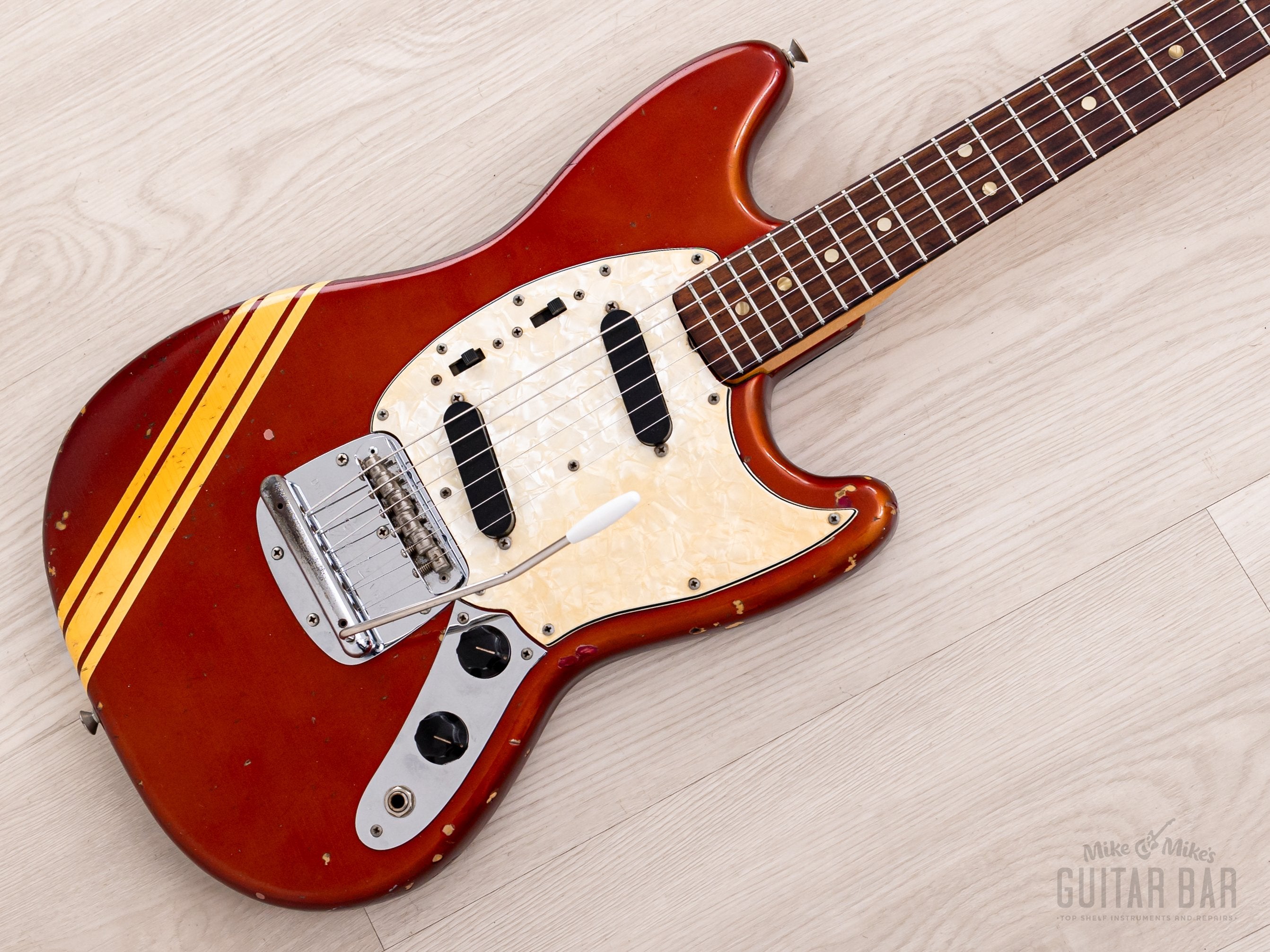 1974 Fender Competition Mustang Vintage Offset Guitar Competition Red