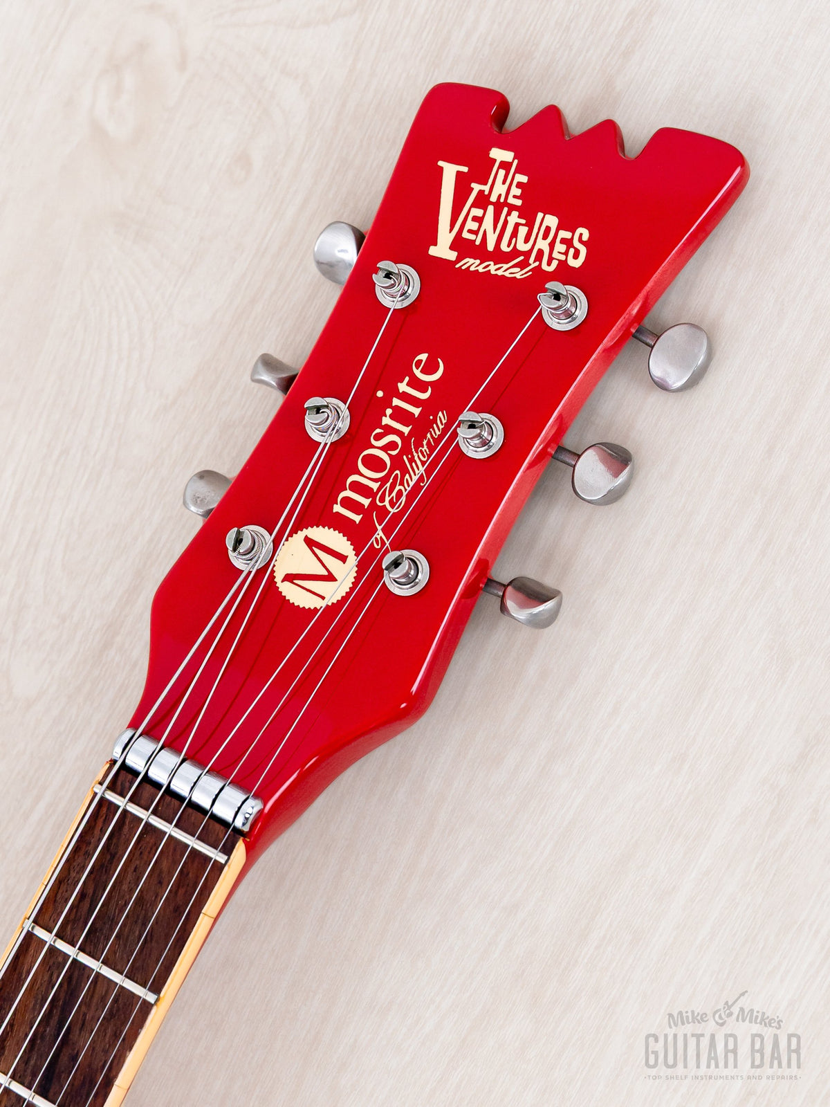 Mosrite 40th Anniversary headstock front with The Ventures logo