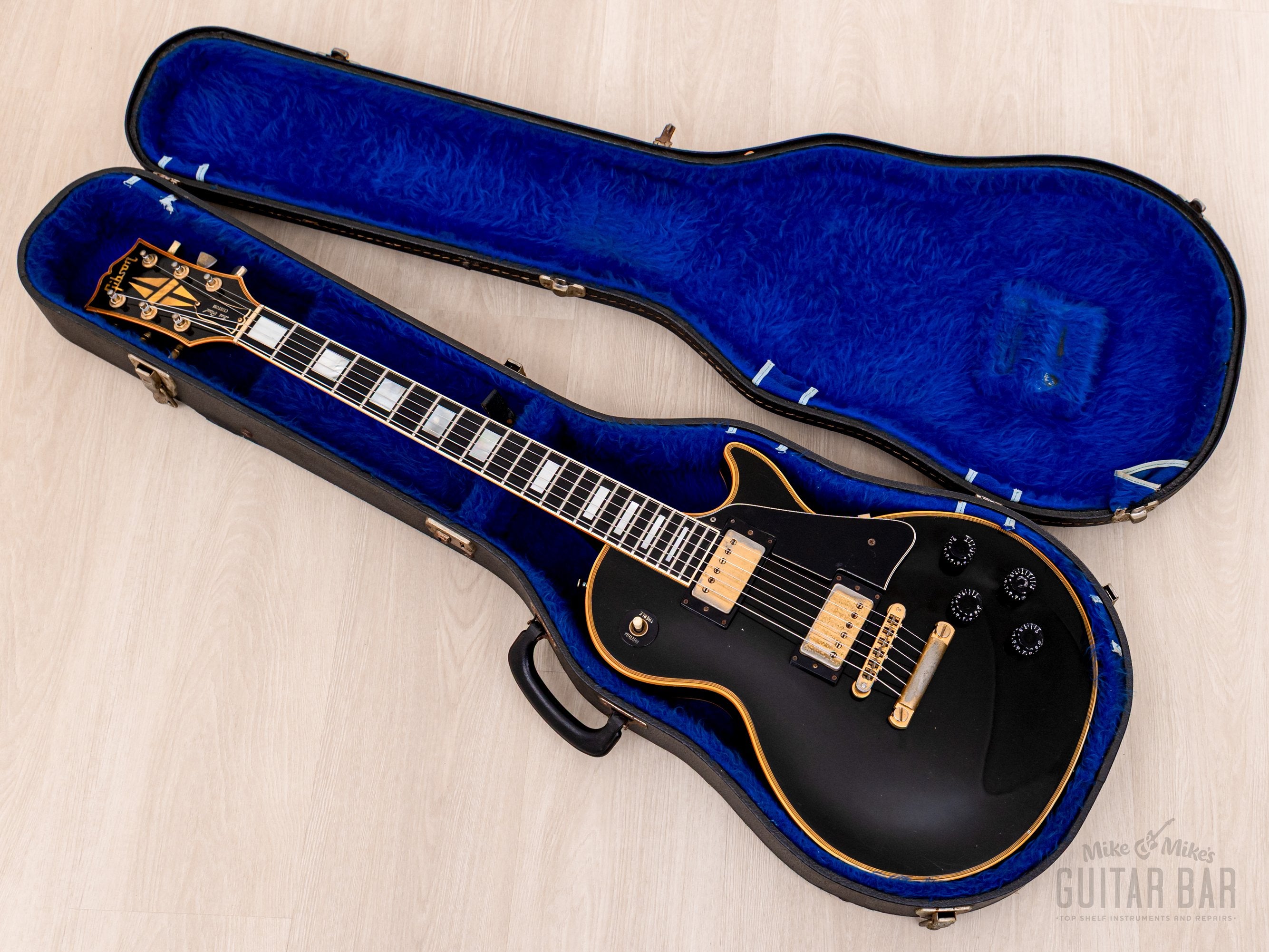 1985 Gibson Les Paul Custom Black Beauty Vintage Guitar w/ Tim Shaw PAFs, Case