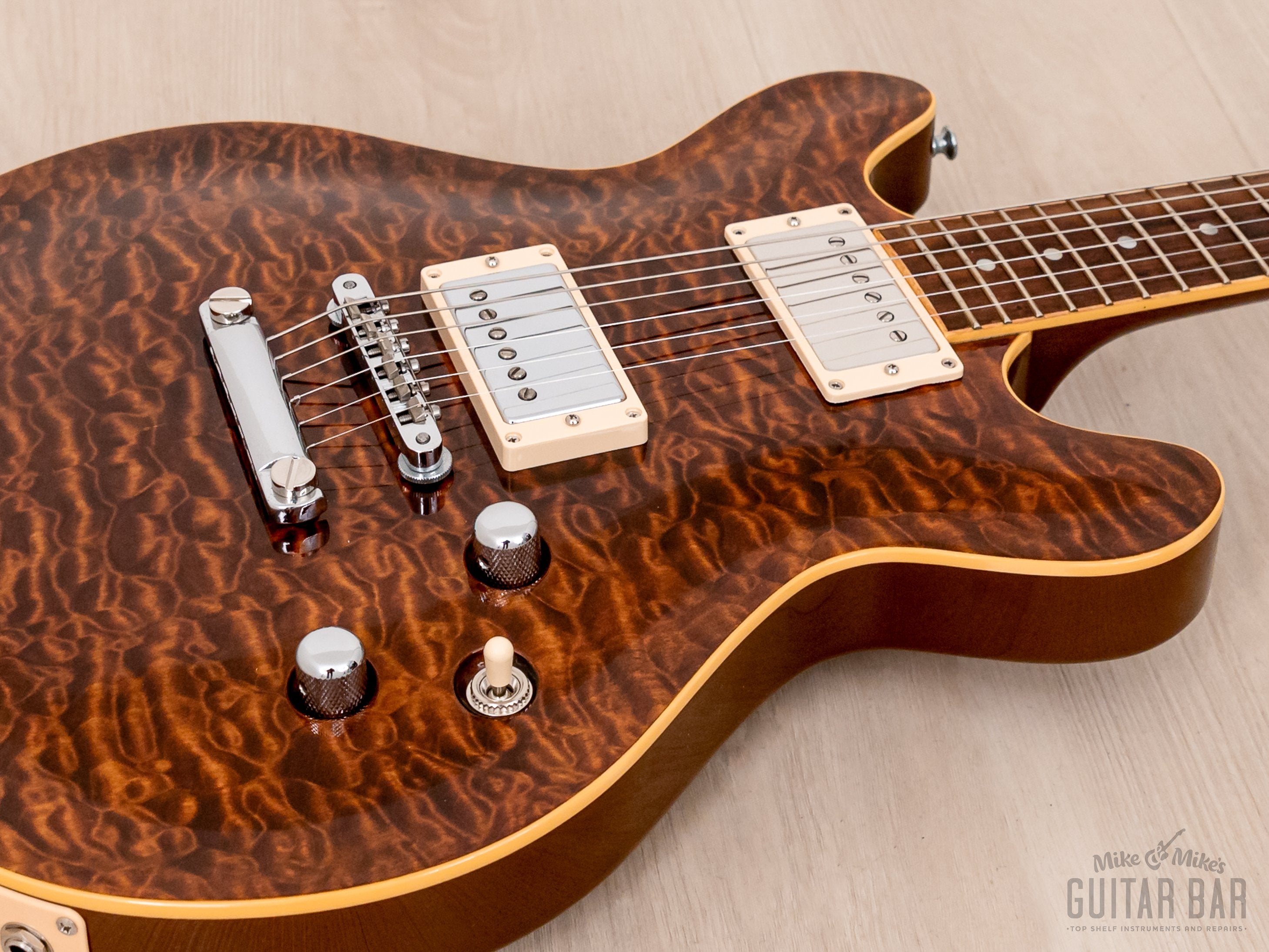 2004 Tokai Love Rock II Double Cutaway Quilt Top Walnut w/ Seymour Duncan, Japan