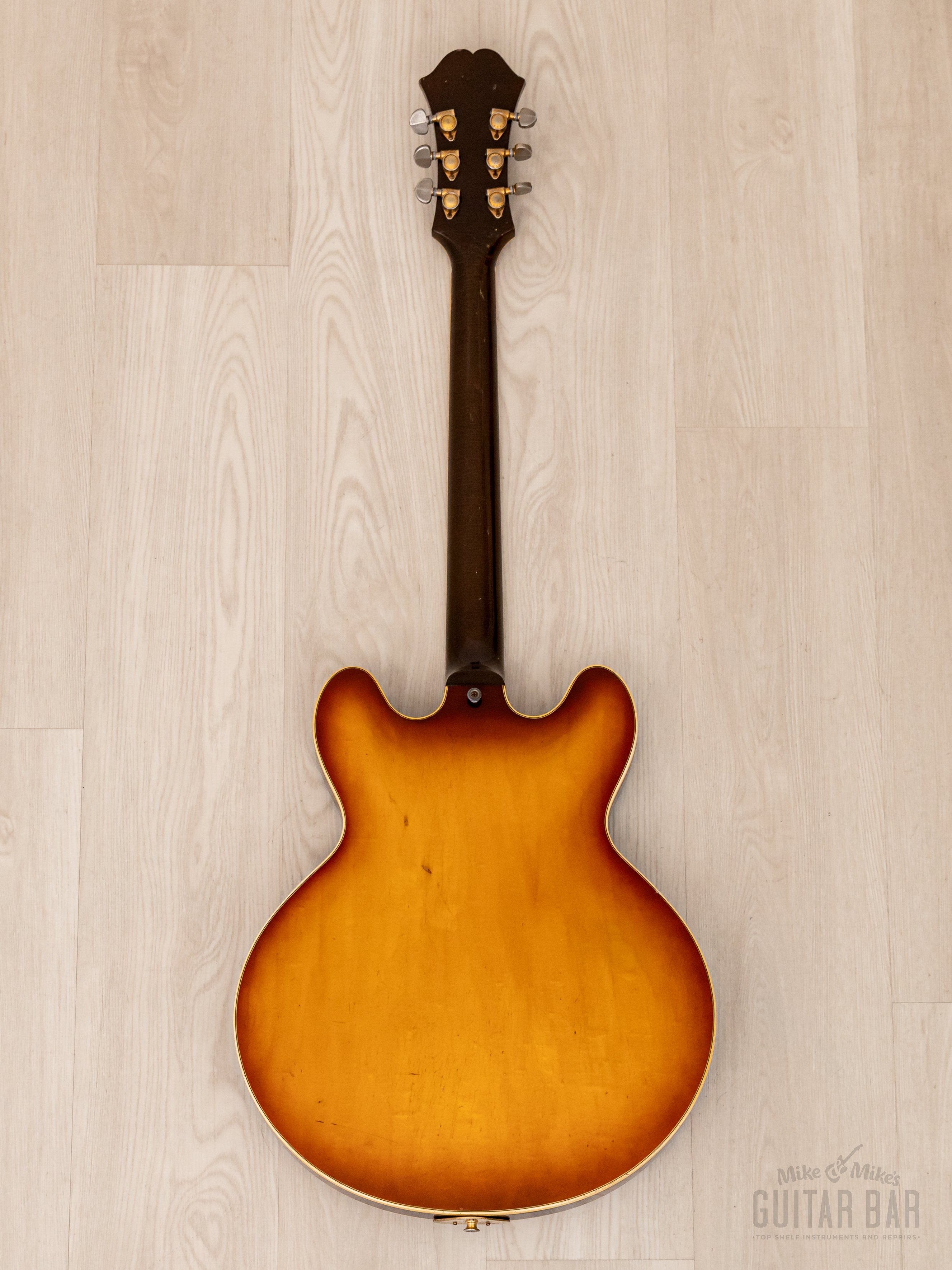1966 Epiphone Sheraton E212T Vintage Semi-Hollow Guitar Royal Tan w/ Pat # Mini Humbuckers, Case