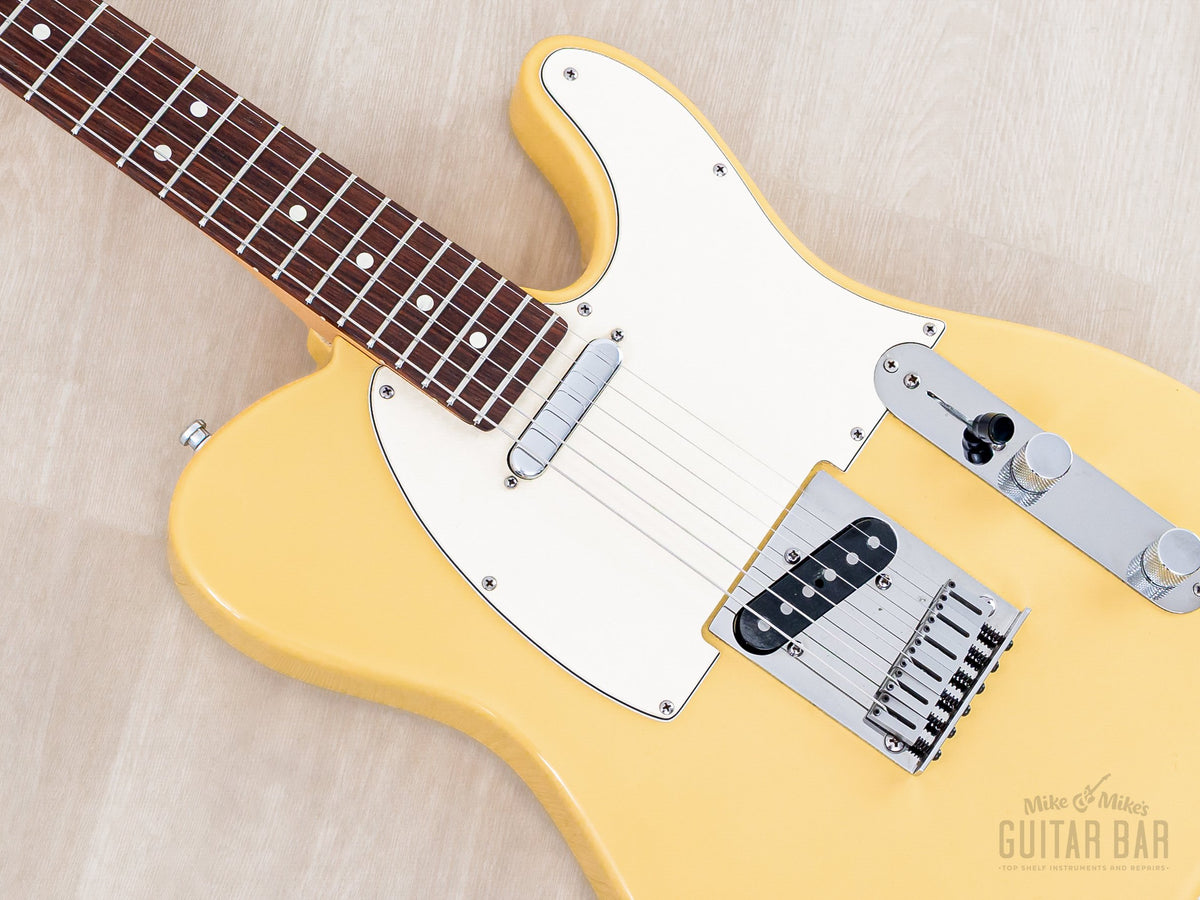 1988 Fender American Standard Telecaster Vintage White, body angled close-up