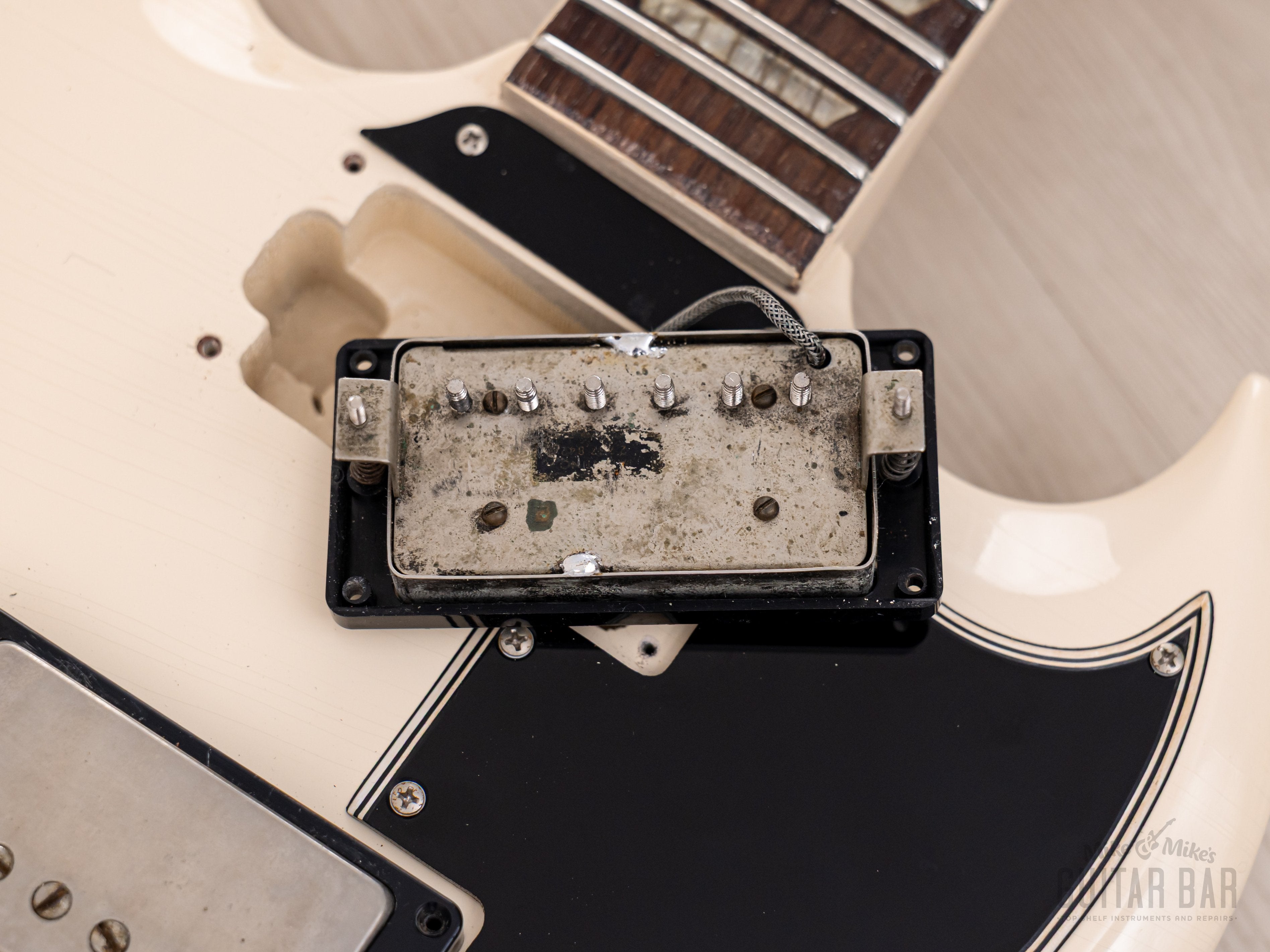 1965 Gibson SG Standard Vintage Guitar Polaris White w/ Pat # Pickups, Nickel Parts, 1 11/16