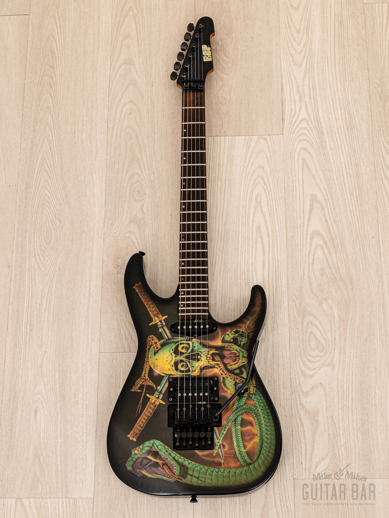 1990 ESP George Lynch Skull & Snakes Signature Model Haji, 100% Original & Near-Mint