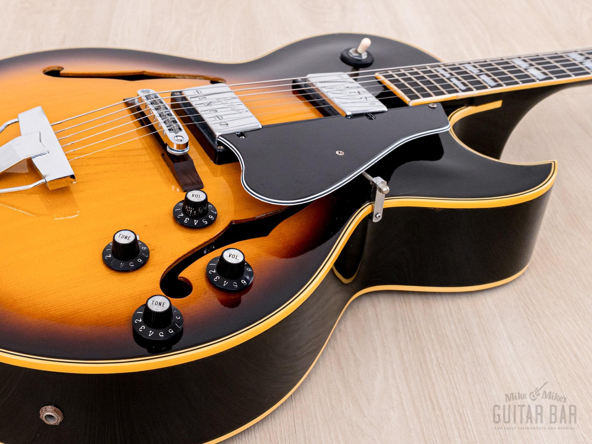 1974 Greco S-55 Vintage Hollowbody Guitar ES-175-Spec Sunburst w/ Embo
