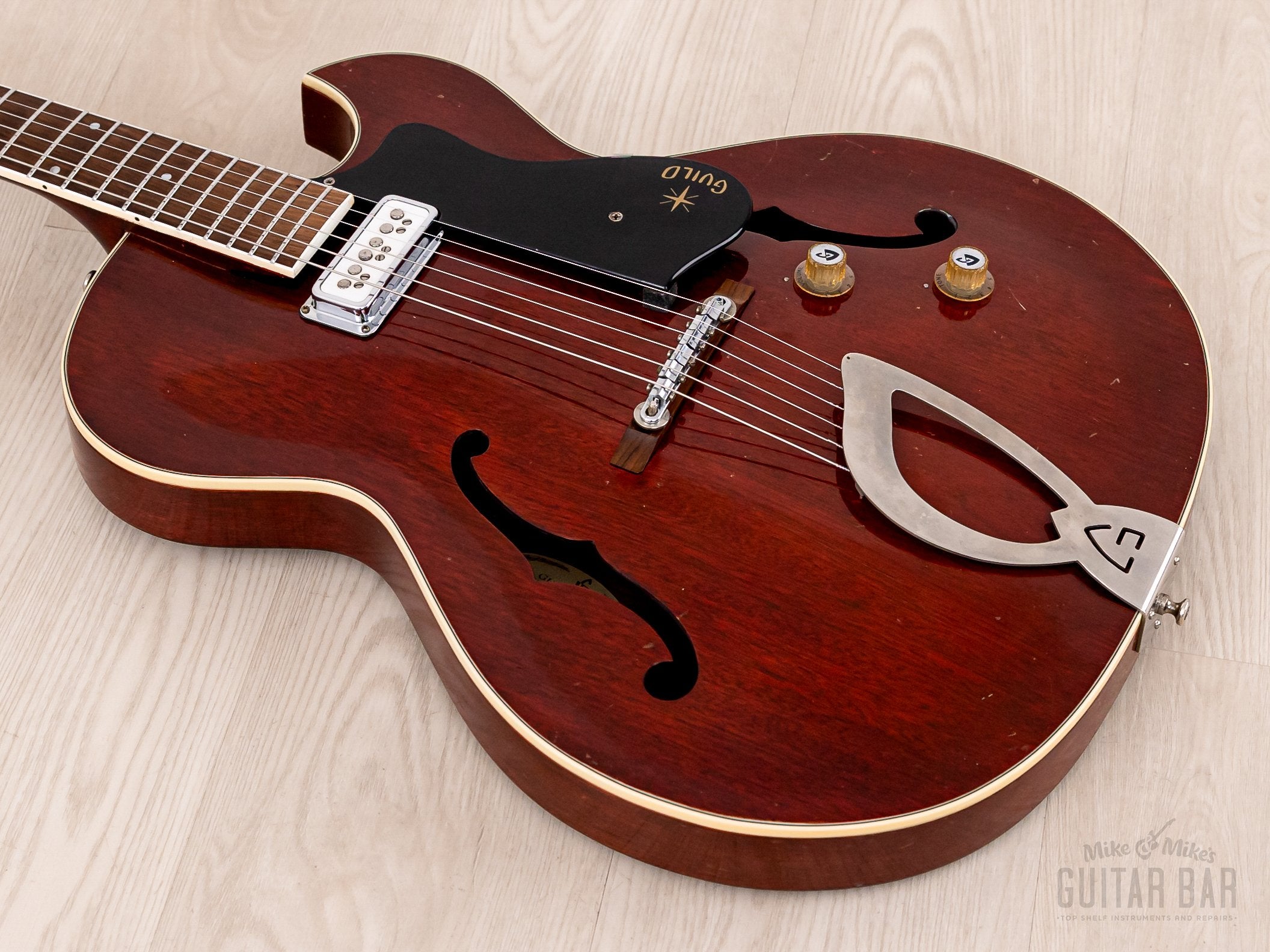 1961 Guild Starfire I Vintage Hollowbody Electric Guitar Cherry Red w/ DeArmond DynaSonic, Case