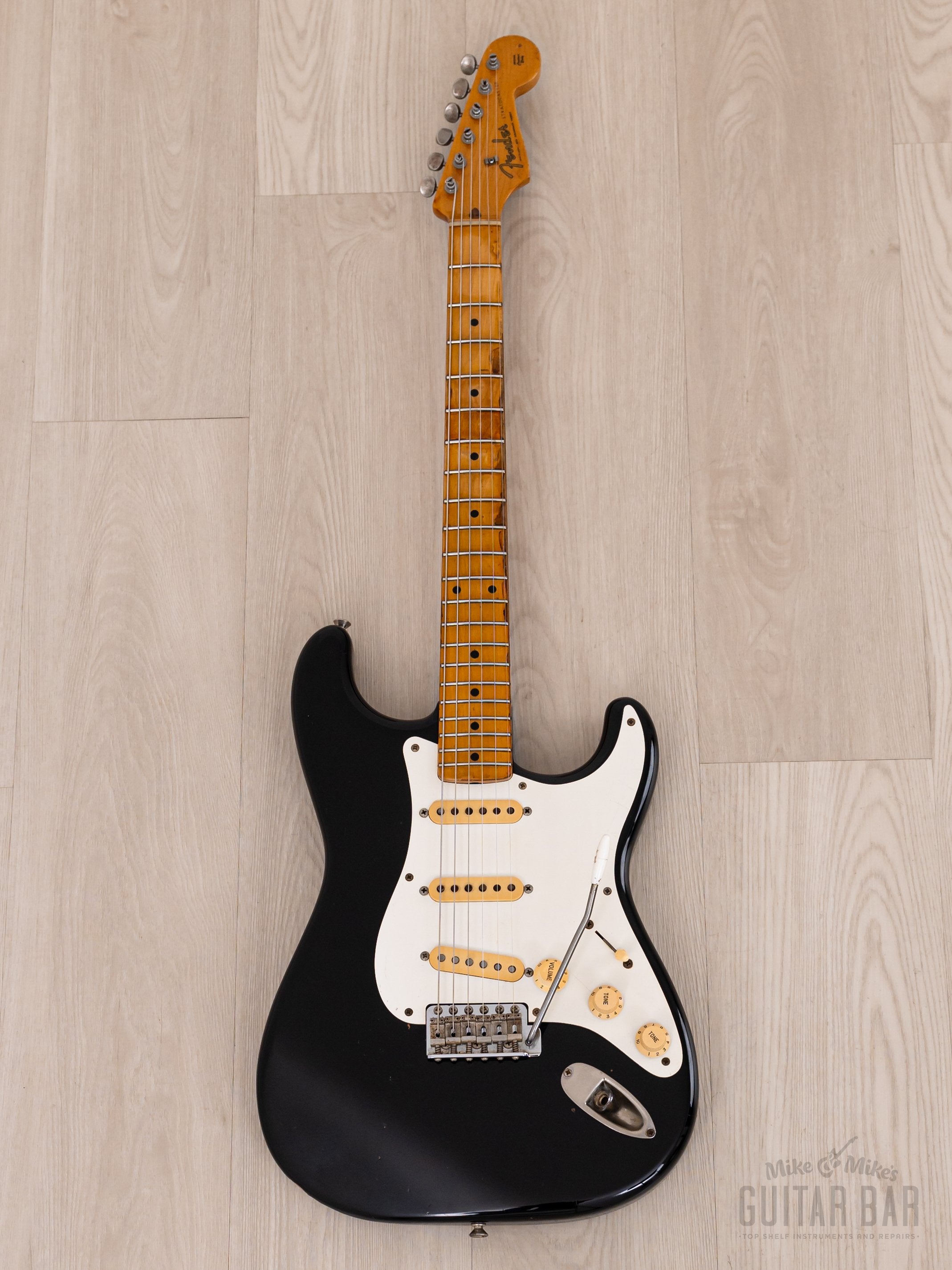 1983 Fender JV Stratocaster '57 Vintage Reissue ST57-65 Black w/ Fullerton USA Pickups, Japan MIJ Fujigen