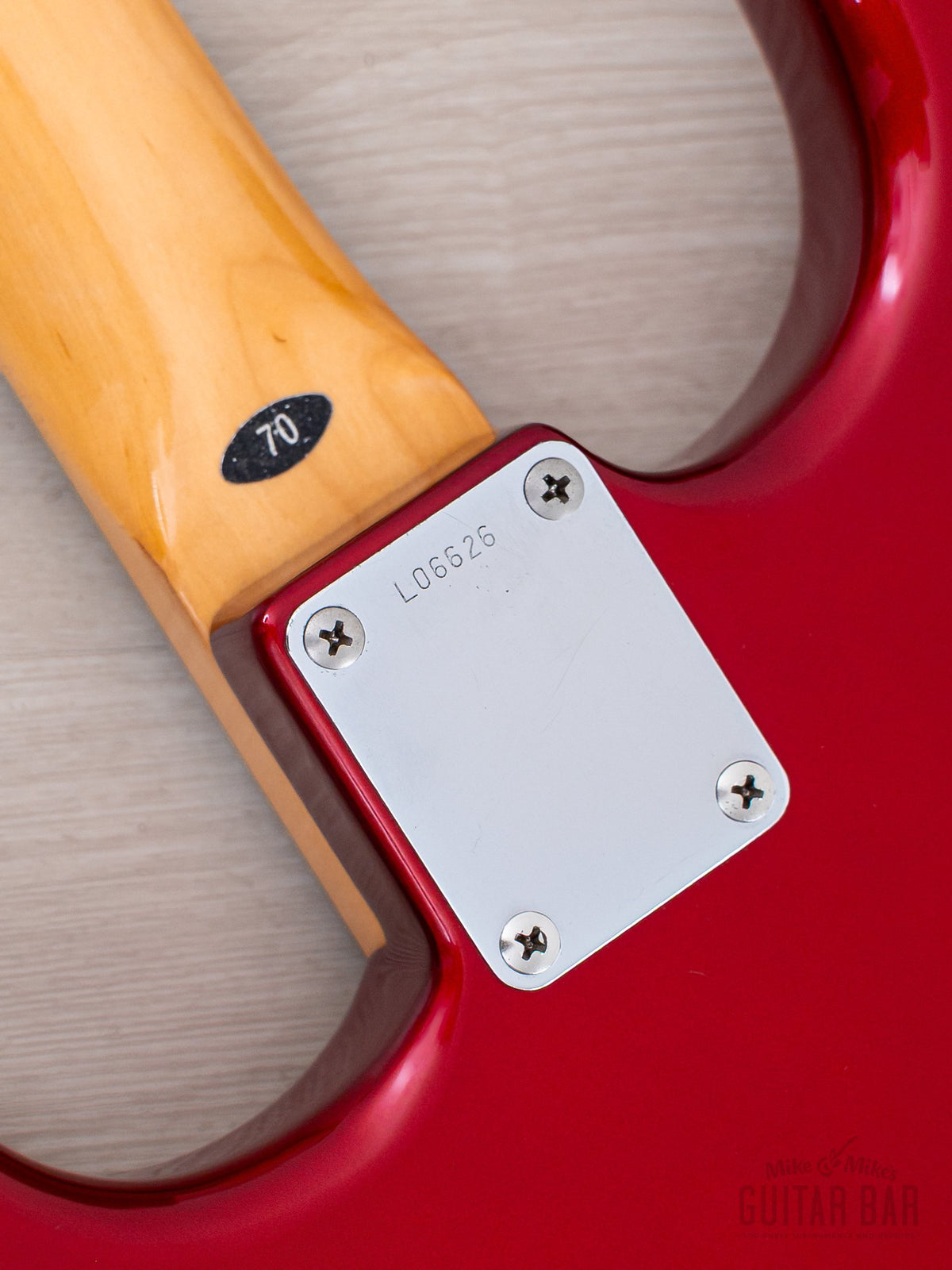 1984 Tokai Goldstar Sound TST-70 Metallic Red, neckplate