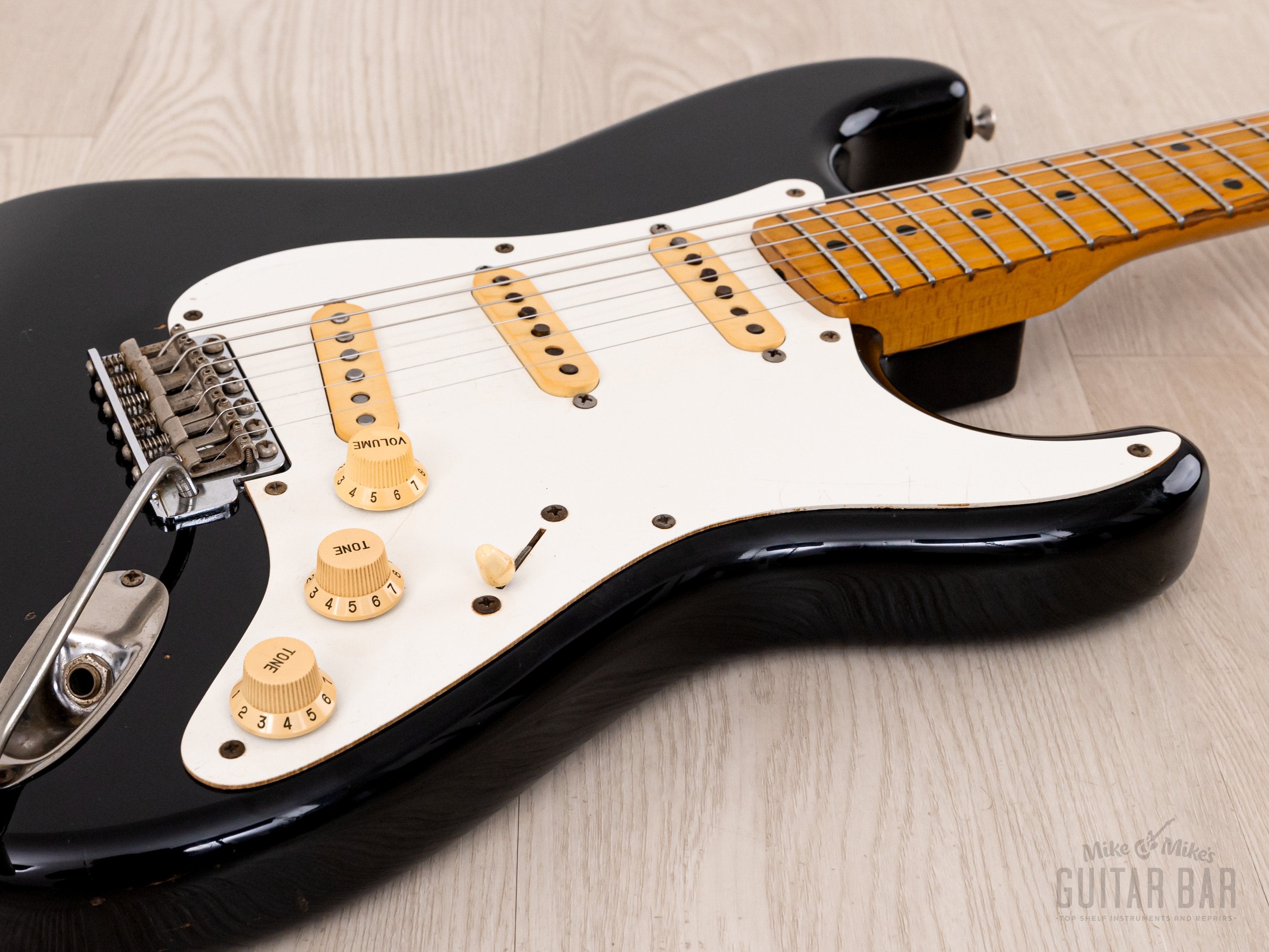 1983 Fender JV Stratocaster '57 Vintage Reissue ST57-65 Black w/ Fullerton USA Pickups, Japan MIJ Fujigen