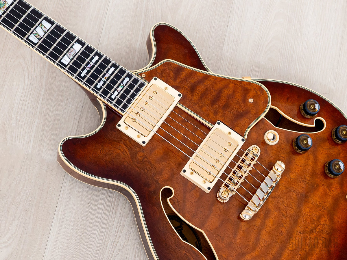 Ibanez AM200 body and lower neck, angled view