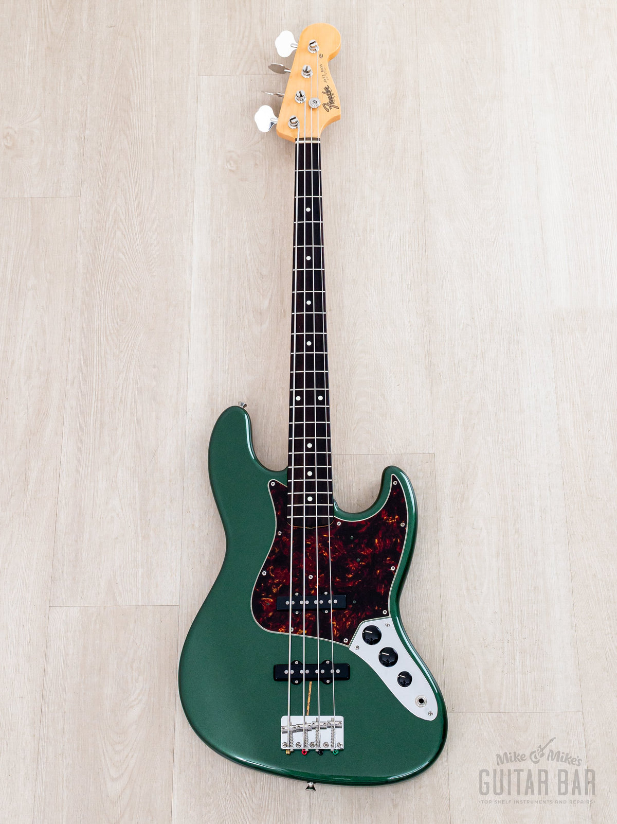 2023 Fender Traditional '60s Jazz Bass Aged Sherwood Green Metallic, full front