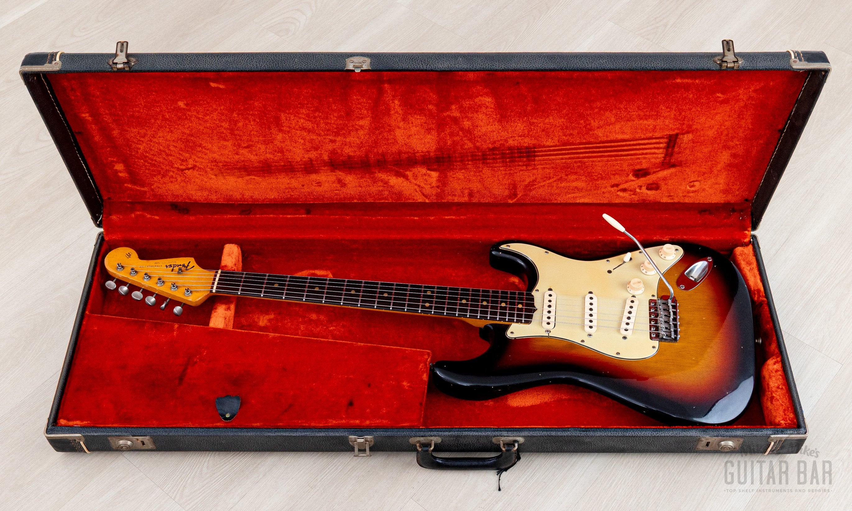 1963 Fender Stratocaster Korina Pre-CBS Vintage Guitar Sunburst w/ Cas