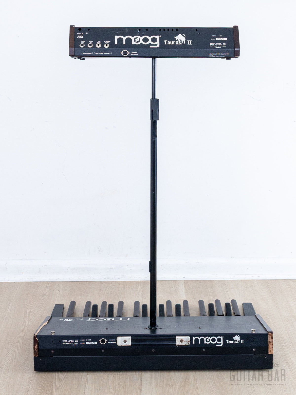 Moog Taurus II front view on stand