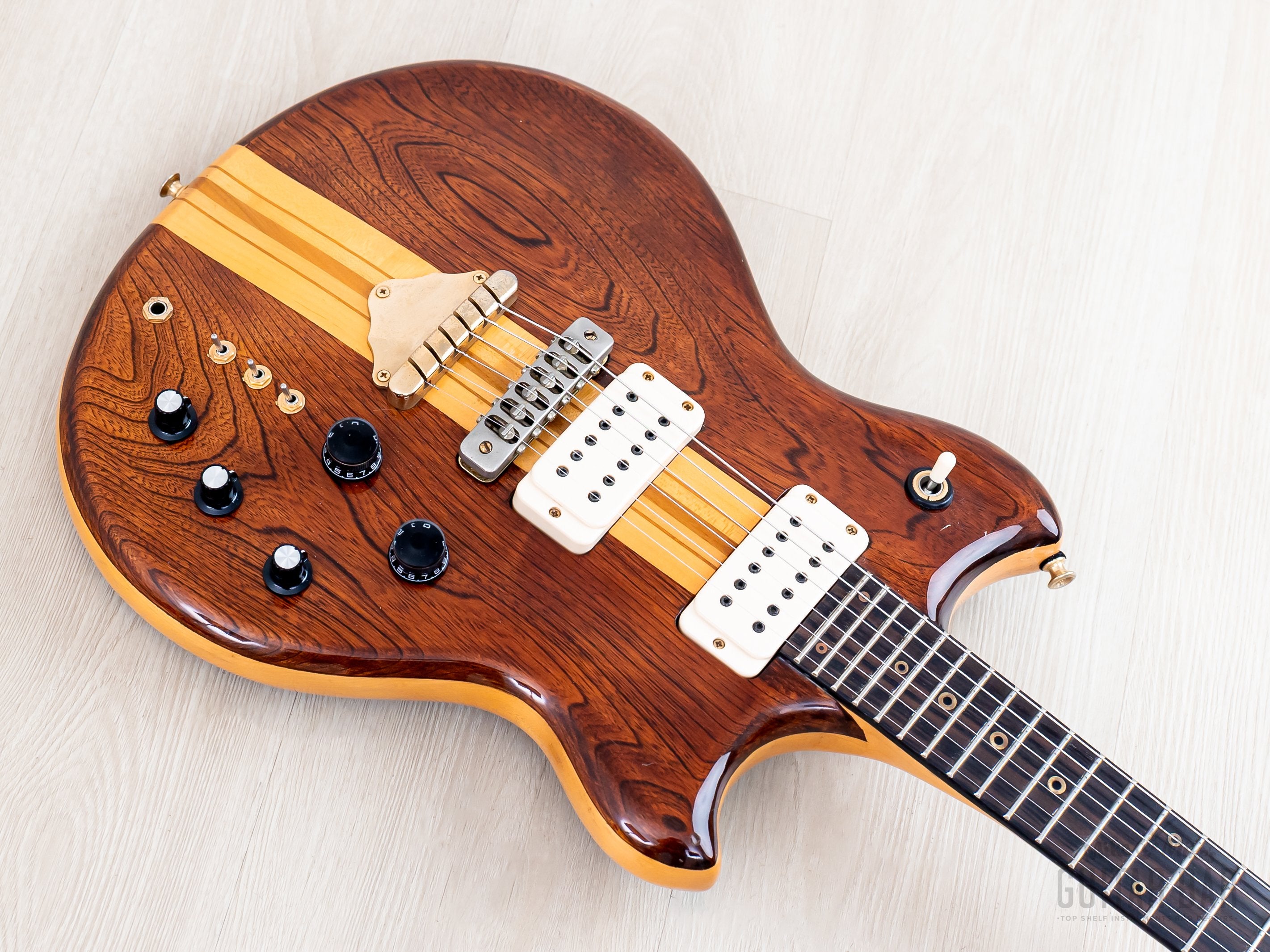 1978 Greco GO1400 Speed Way Vintage Neck Through Guitar Dark Stain, Ne