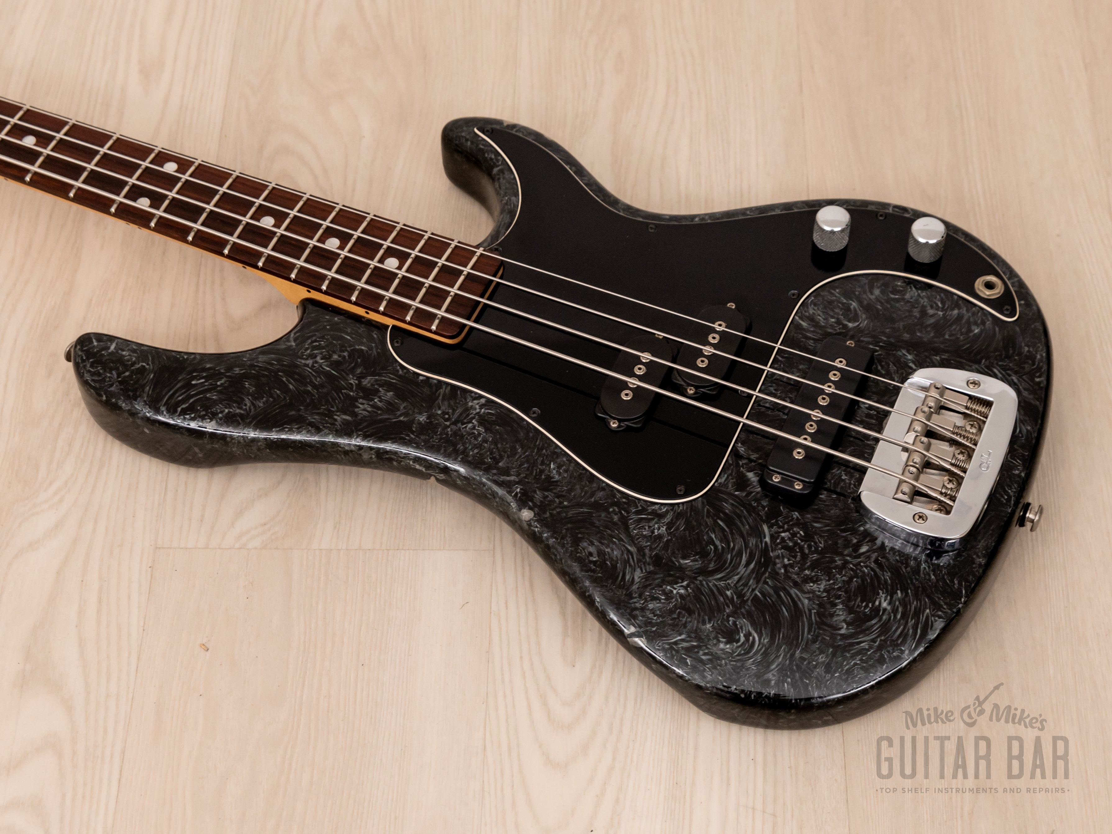 1997 G&L USA Fullerton SB-2 Bass Black Silver Swirl PJ