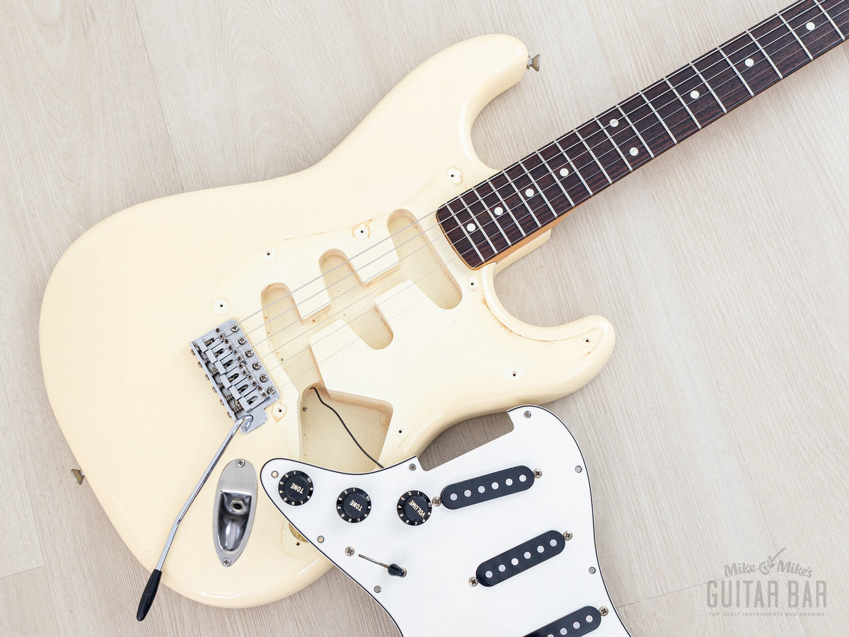 1985 Fender ST72-55 Stratocaster Olympic White, pickguard lifted